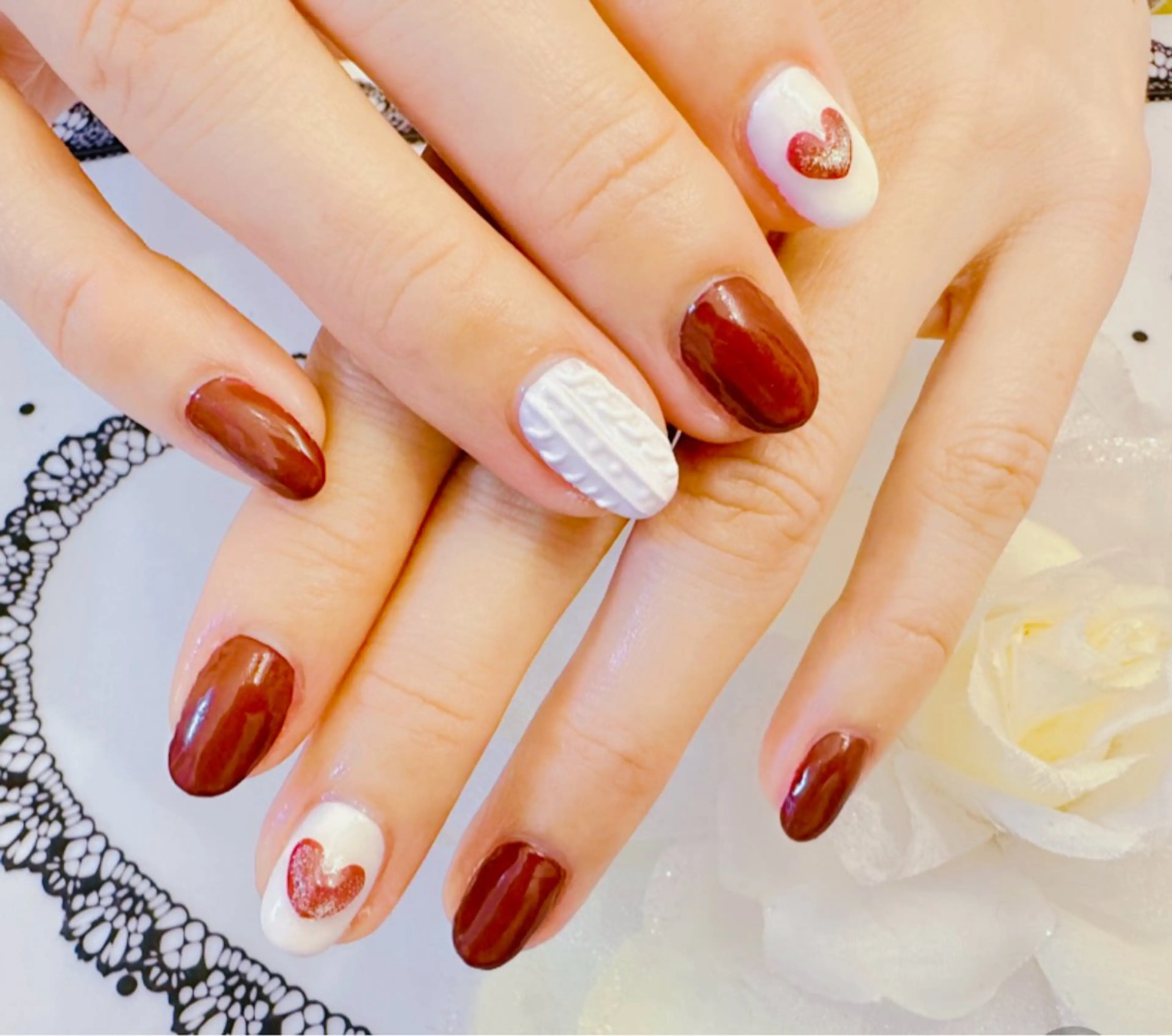 ネイル ハート 冬ネイル LUCIA(ルシア）所属・LUCIA 南柏ネイルサロンのネイルデザイン
