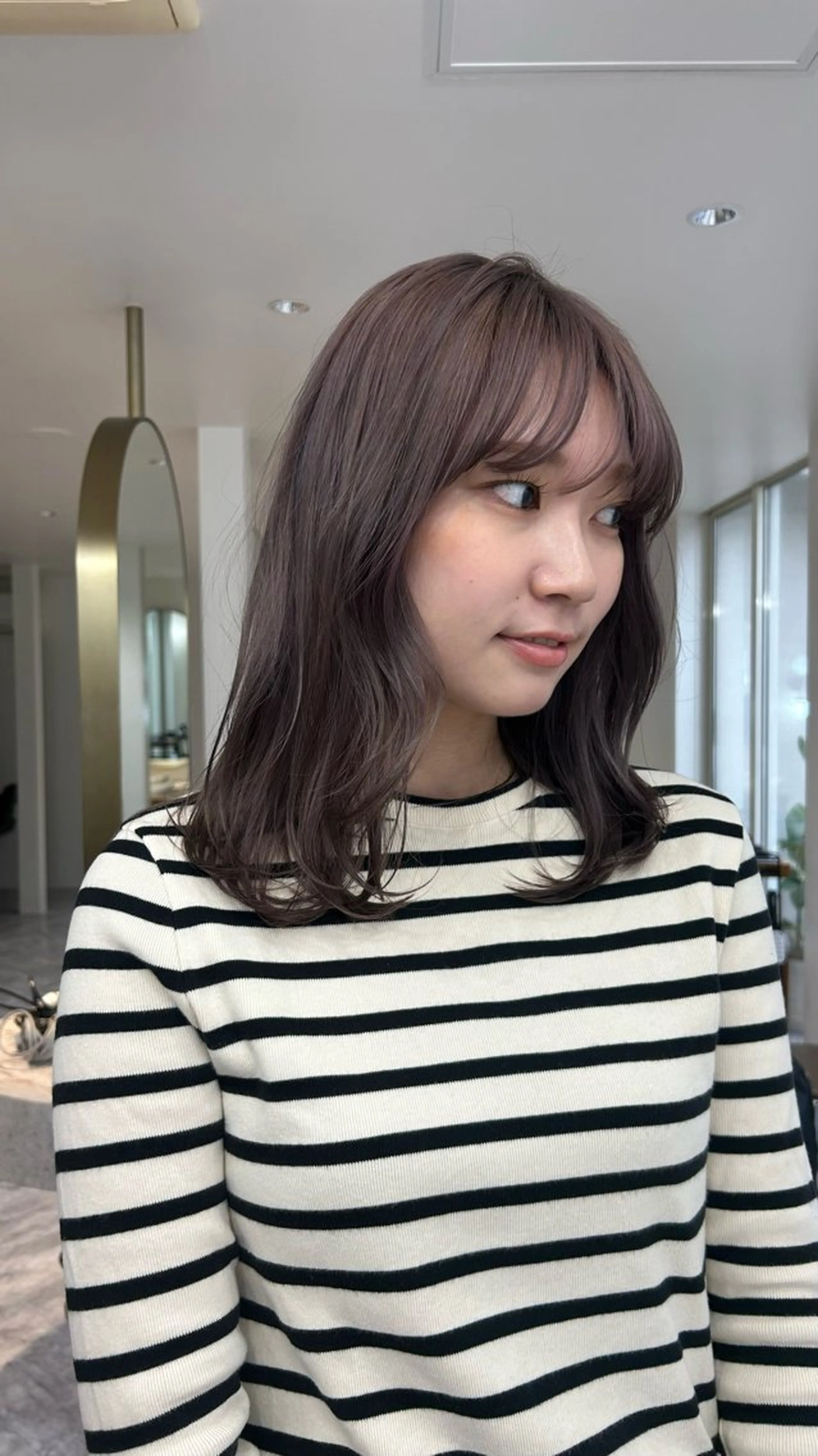 ミディアム カラー ヘアカラー トリートメント じゅわっと暖色カラー 🍊Moemiのヘアスタイル