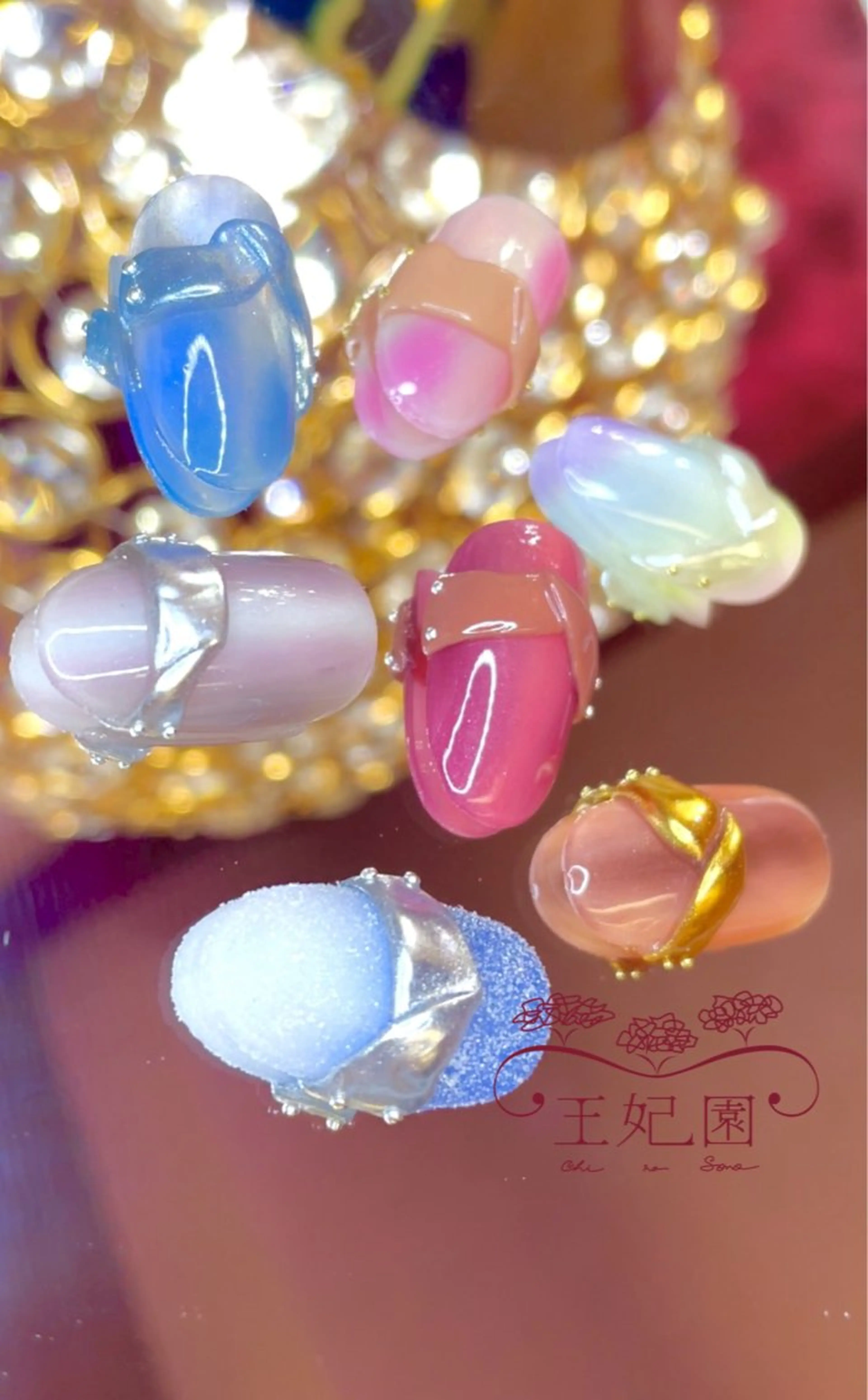 ネイル フレンチネイル ガラスフレンチ マグネットネイル 冬ネイル クリスマス nail salon王妃の園所属・王妃の園 ohinosonoのネイルデザイン