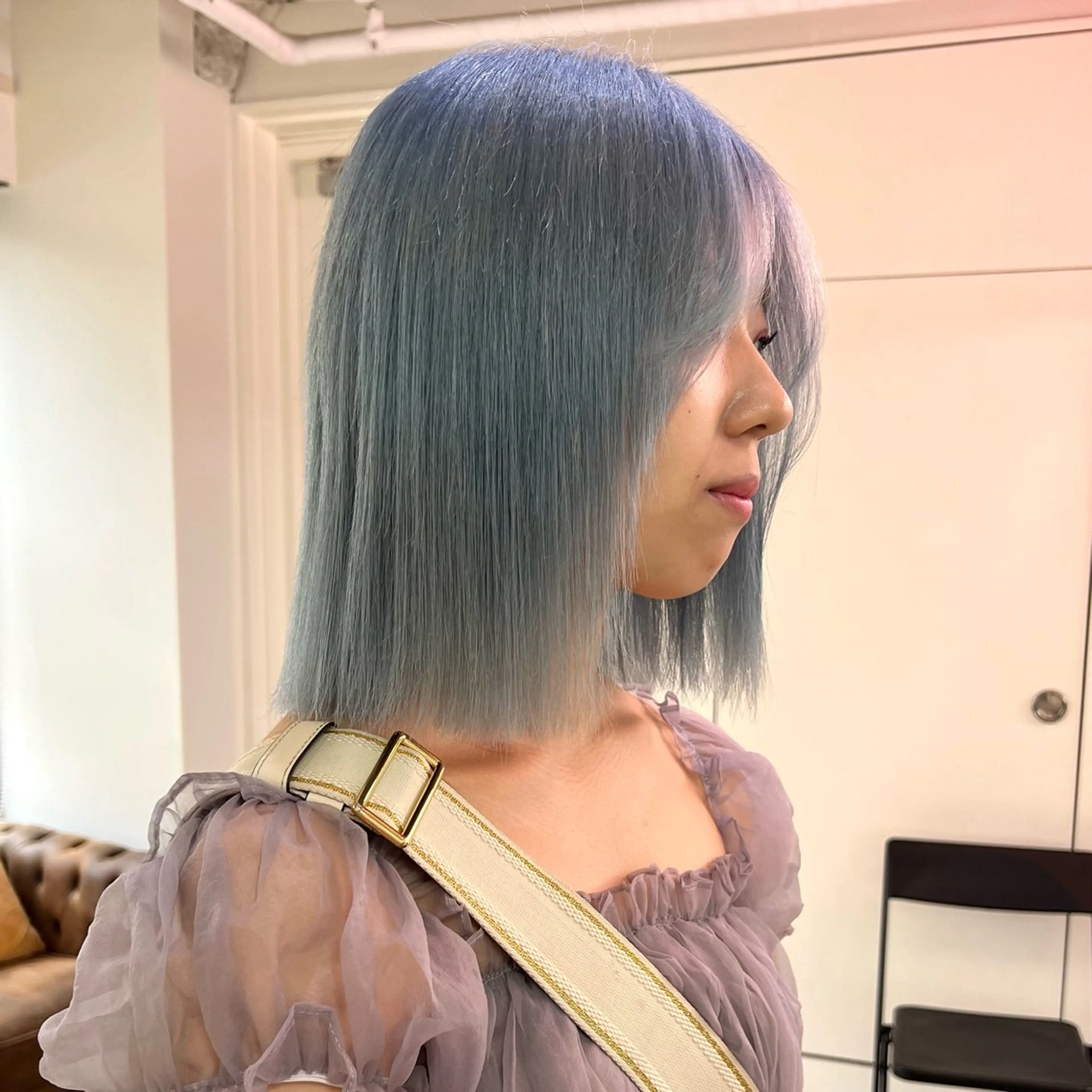 ショート カラー パーマ メンズ 🧨ブリーチー×ボブ レイヤー💎じゅえるのヘアスタイル