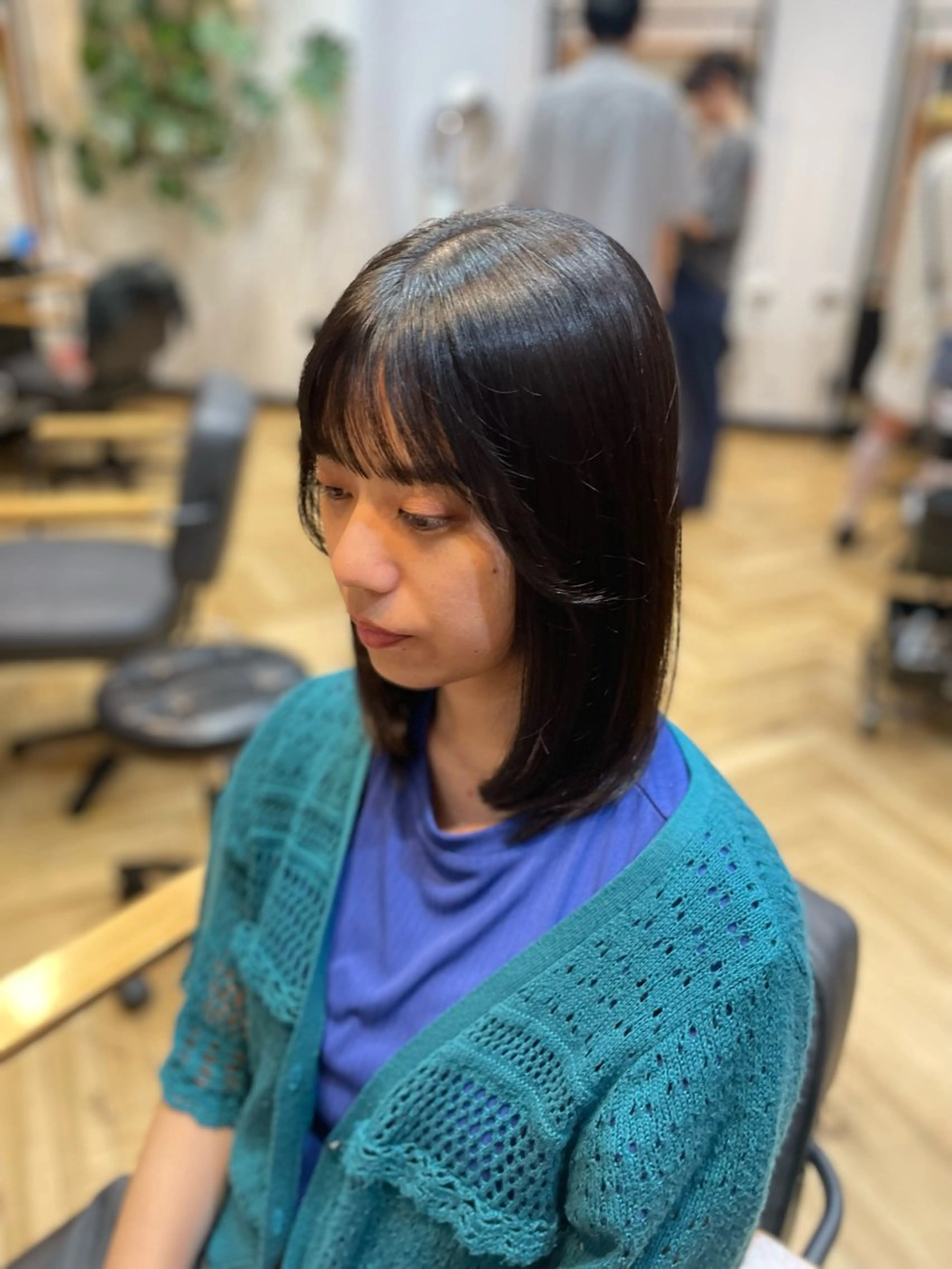 セミロング 顔周りカット レイヤーカット カット 望恵🌸 韓国🇰🇷スタイルのヘアスタイル