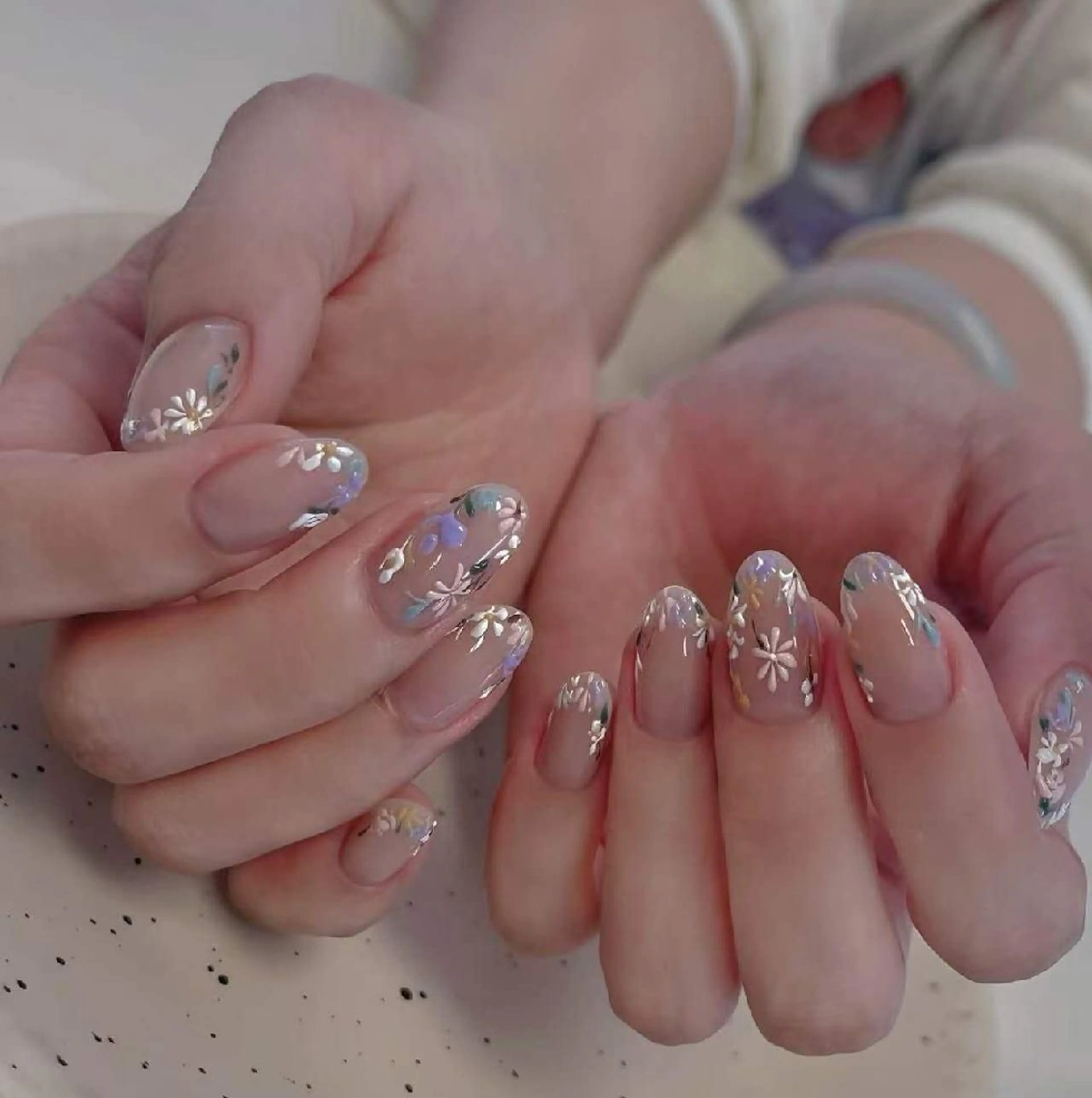 ネイル オーロラネイル フラワーネイル フットネイル フレンチネイル ジェルネイル ハンドネイル Oomiya 服部のネイルデザイン