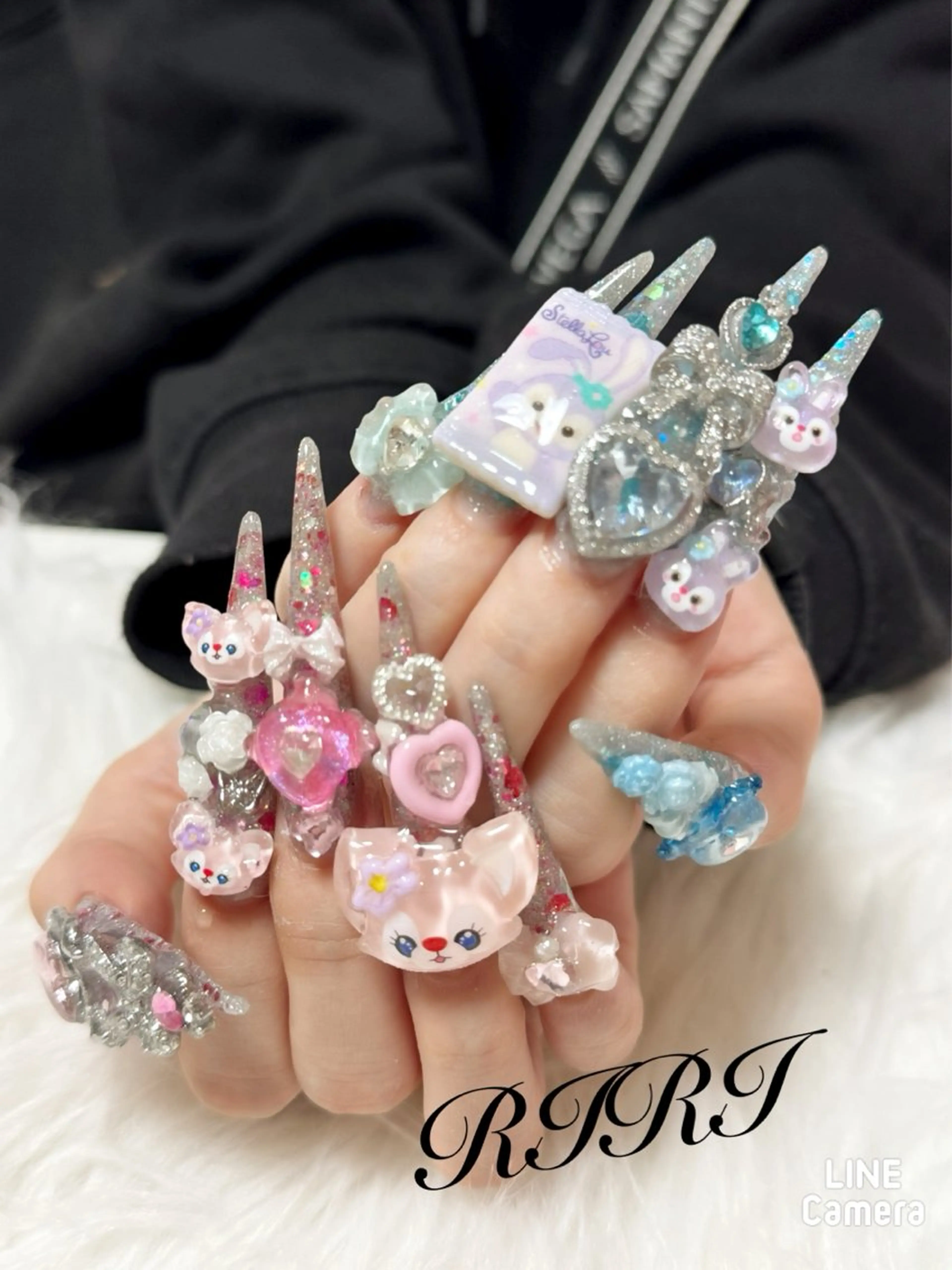 ネイル ジェルネイル ラメ(グリッター) ロングネイル スカルプネイル シンプルネイル riri オーナーのネイルデザイン