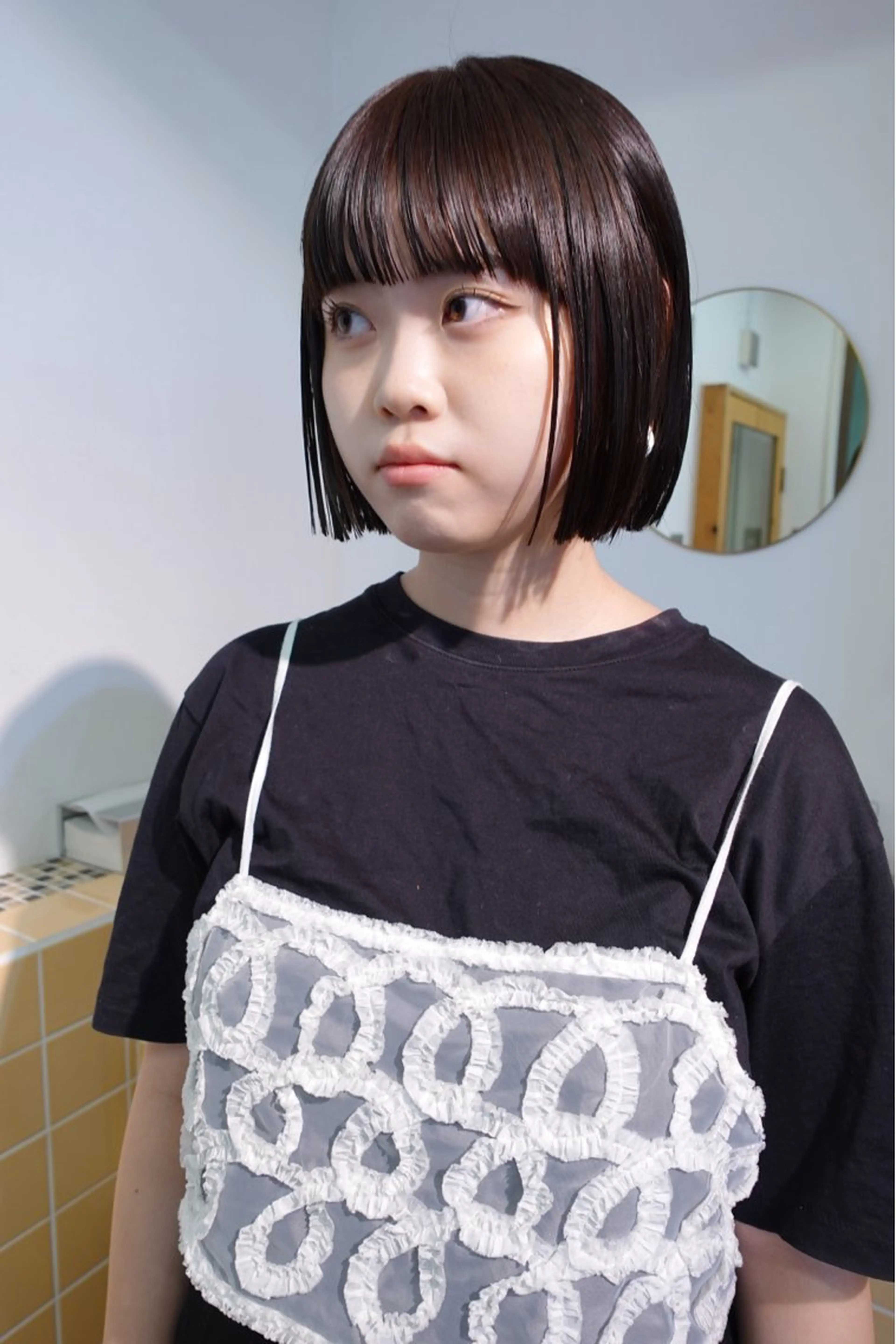 ミディアム カット sakura🌸 レイヤー/韓国ヘアのヘアスタイル