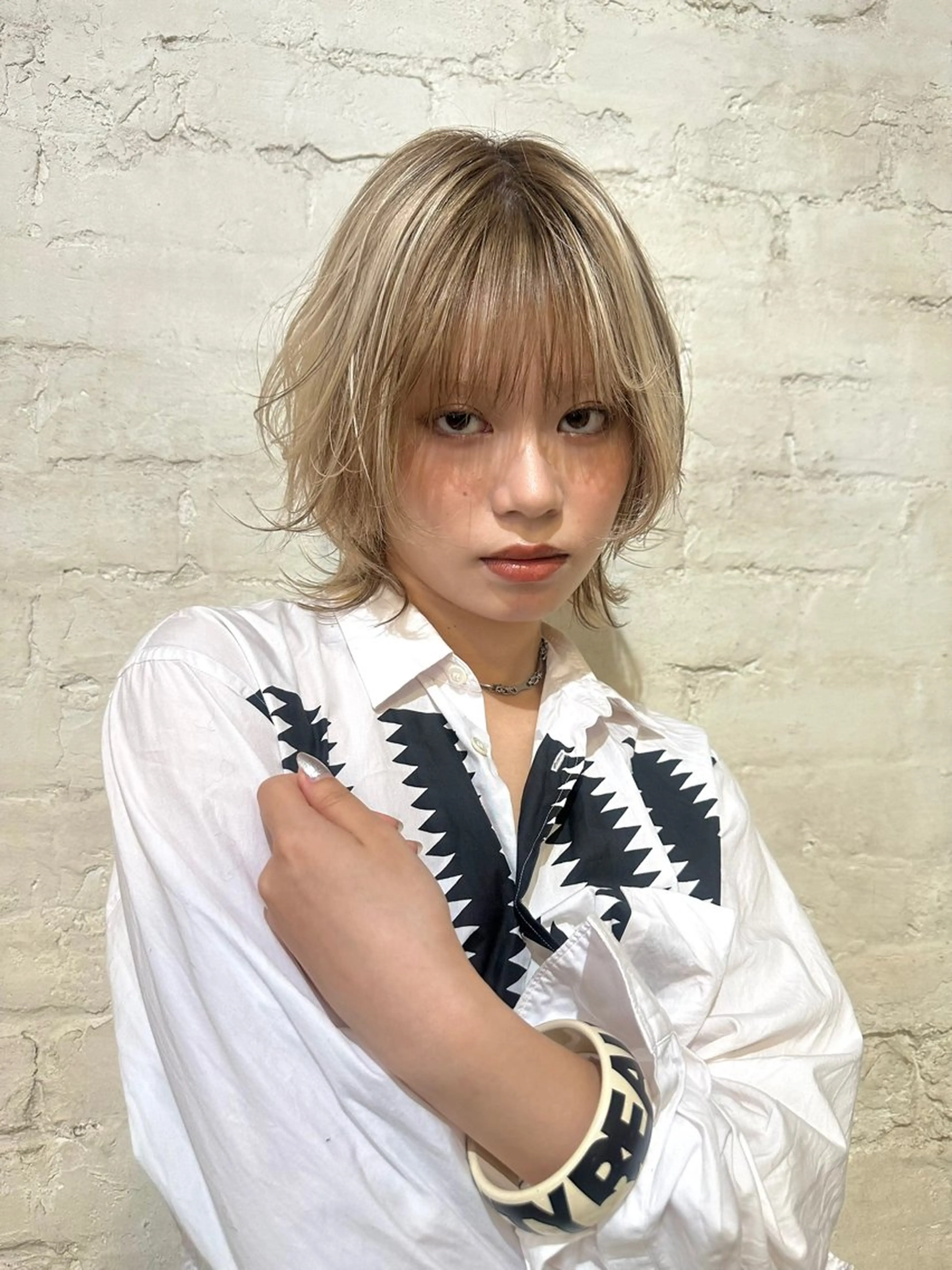 【SNS用に撮影可能な方限定❗️】ブリーチ＋オンカラー(デザイン🉑)の写真