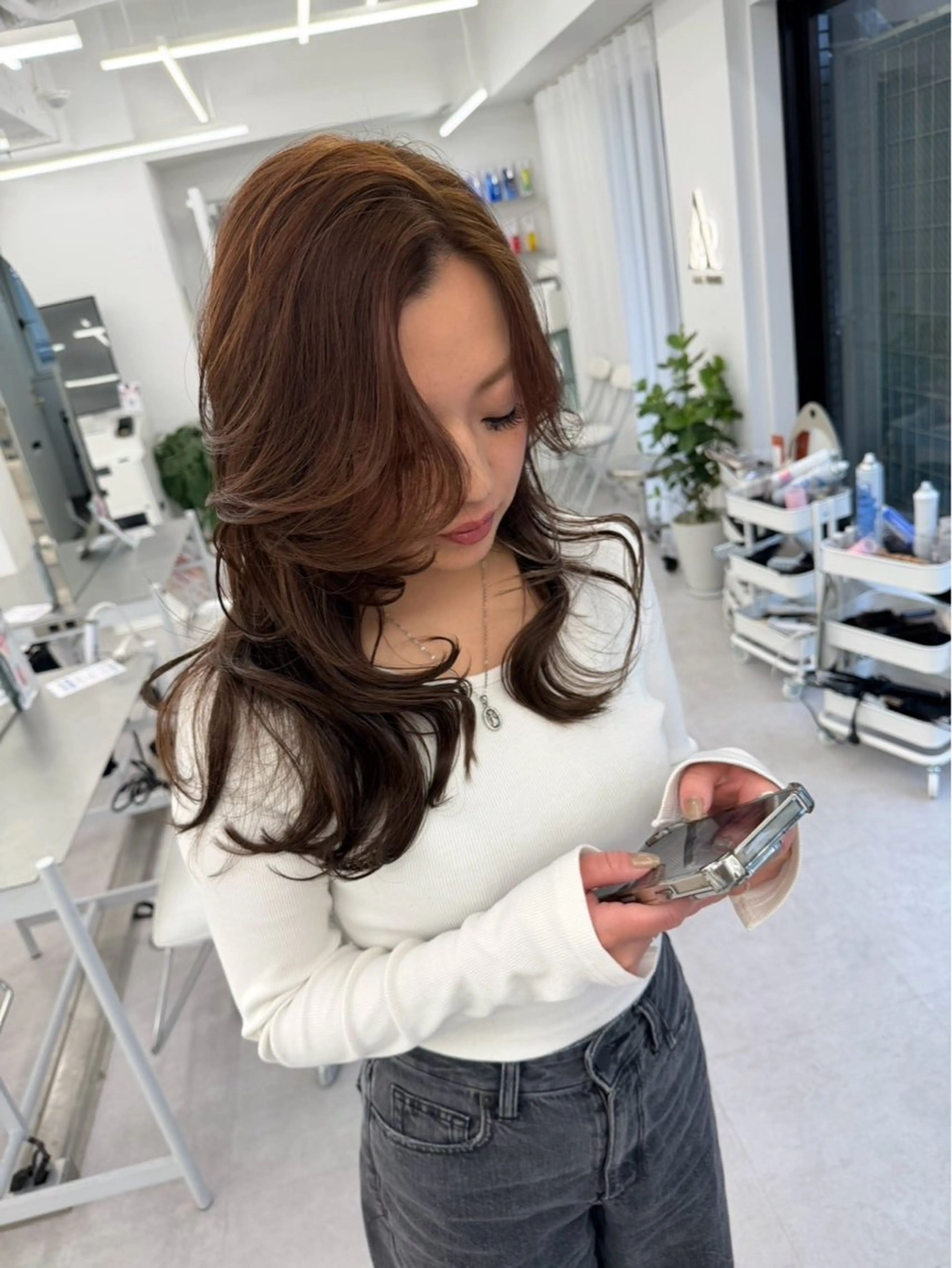 ロング カラー カット ヘアカラー トリートメント ヘアセット 顔まわりの神様✨ 透明感カラー藤嶋秀幸のヘアスタイル