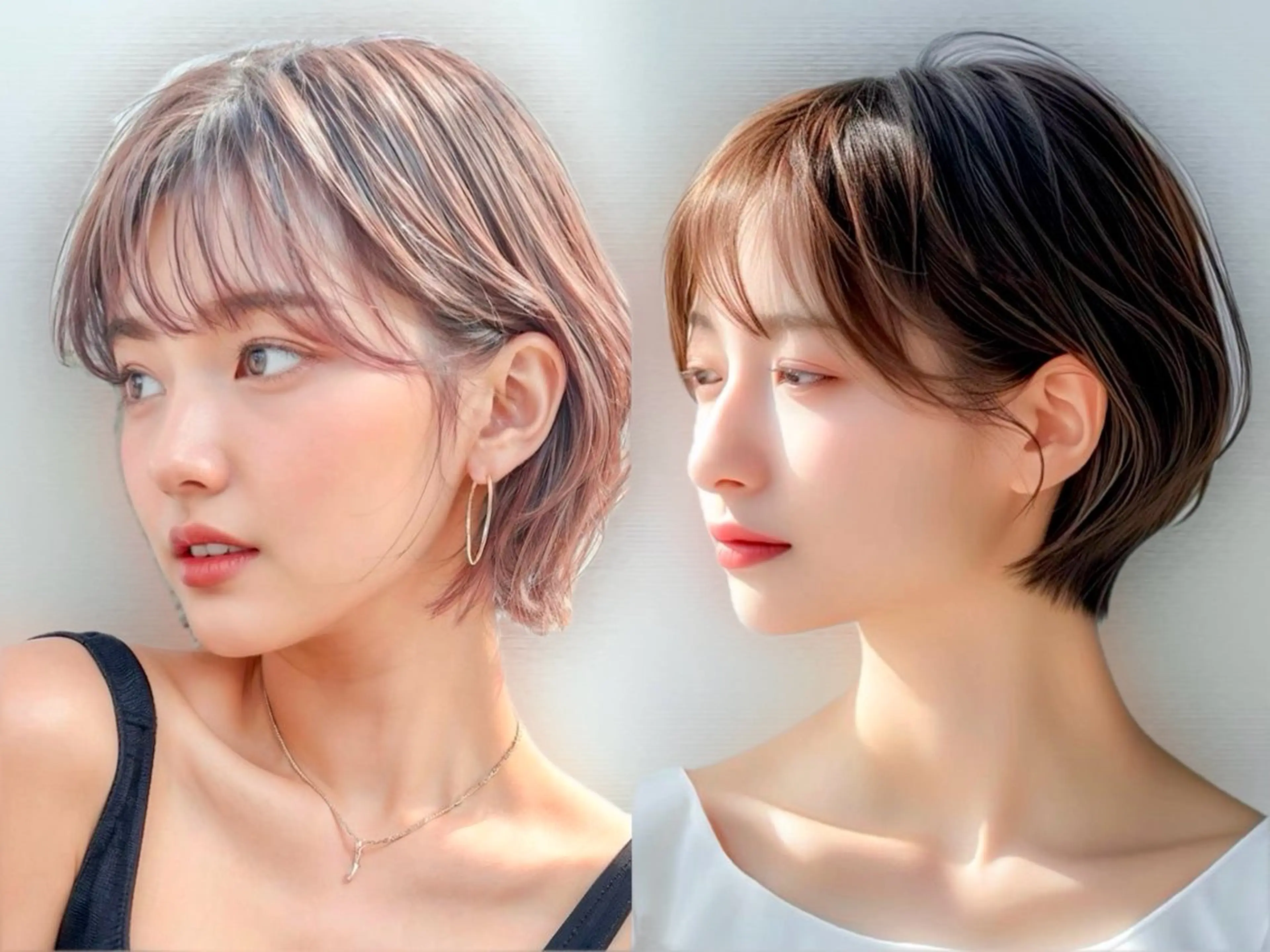 ショート ワンレンボブ ショートボブ ボブ 顔まわりレイヤー 顔周りカット カット ヘアカラー トリートメント 🥀透明感カラー/ 髪質改善🥀ユイキのヘアスタイル