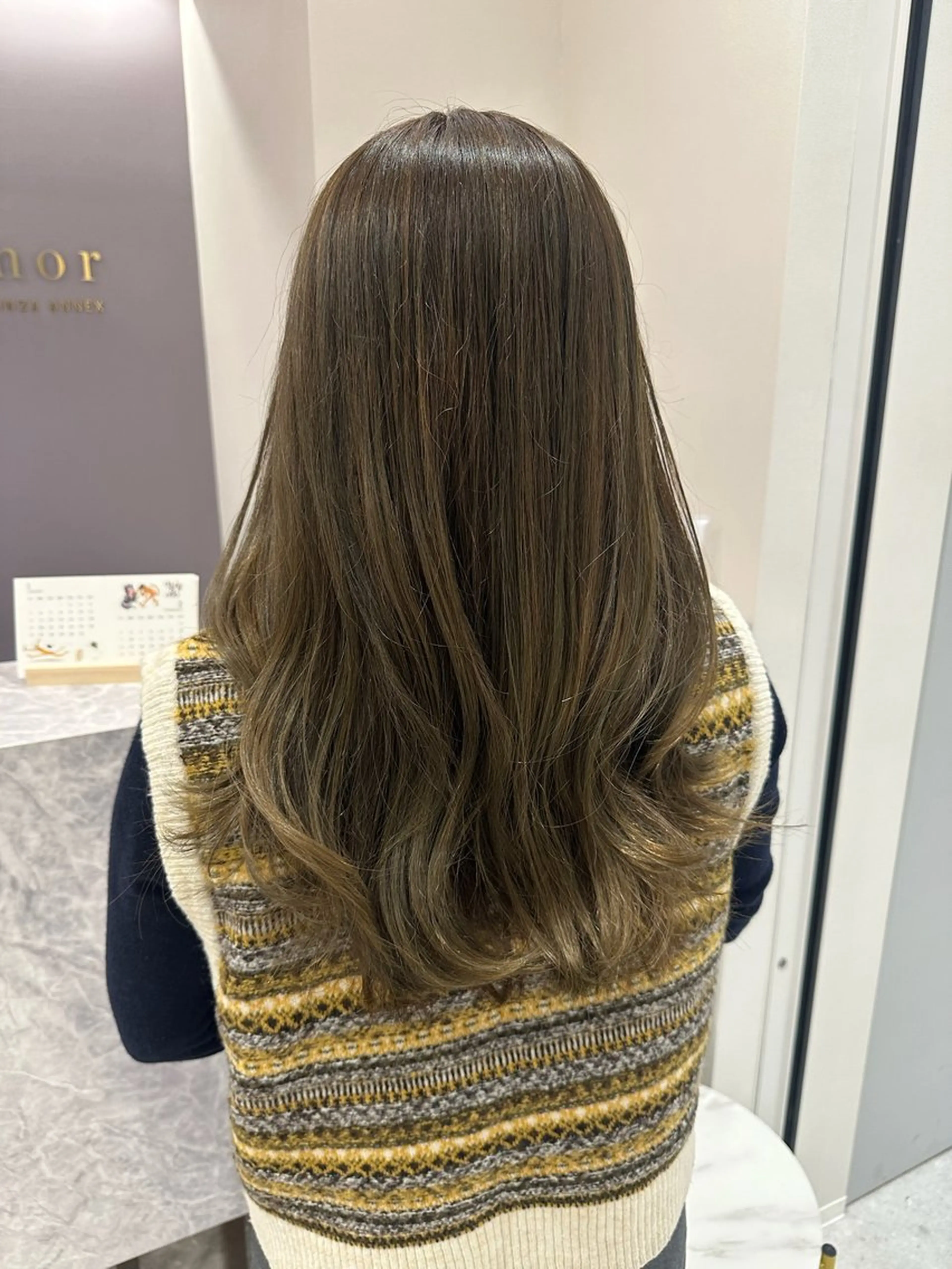 ロング カラー カット ヘアカラー トリートメント 韓国レイヤー✨ yasuko銀座のヘアスタイル