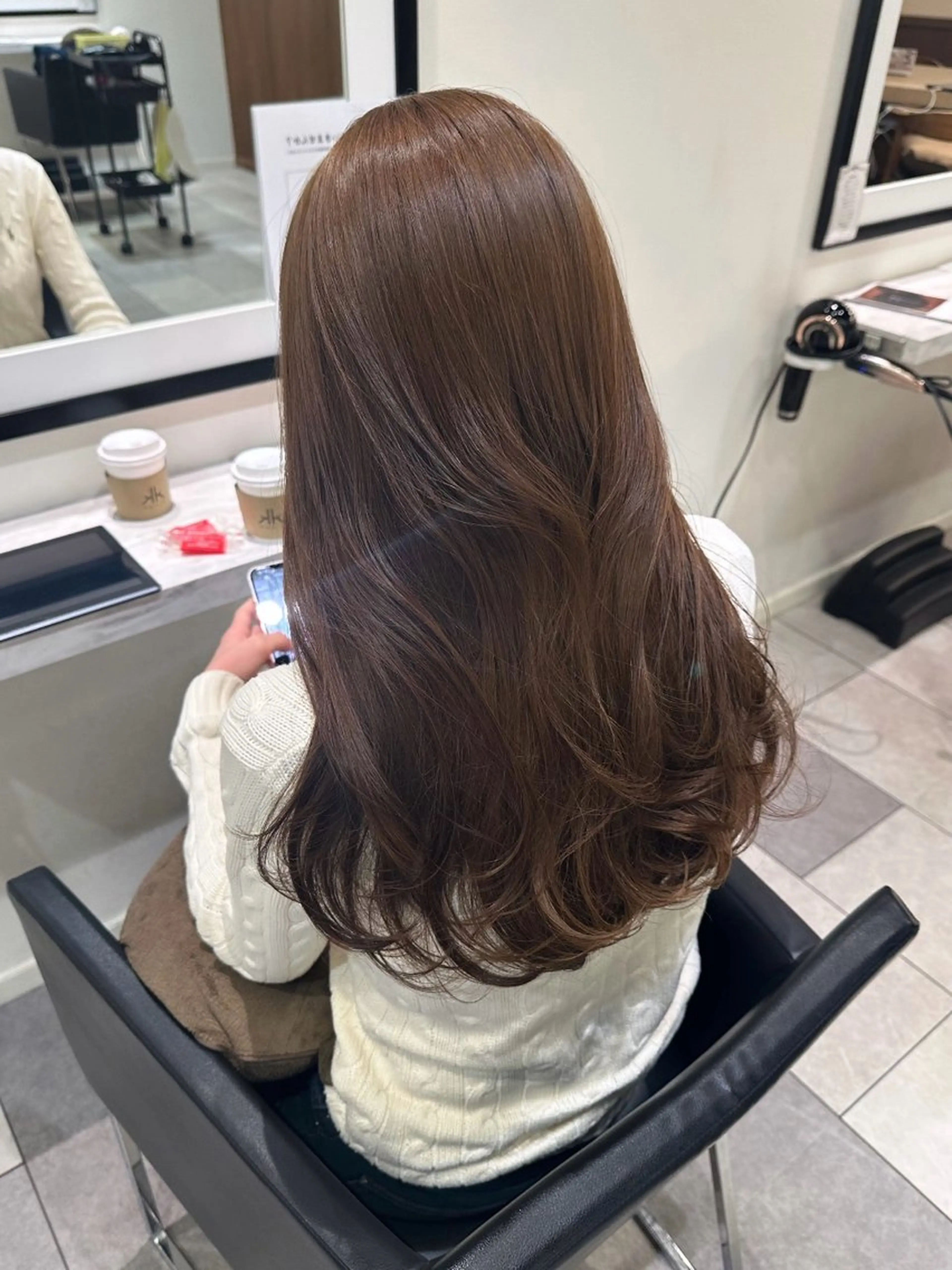 セミロング カラー ベージュカラー ブラウンカラー ブラウンベージュ 透明感カラー ナチュラルブラウン 巻ける縮毛矯正/艶 カラーchika🩵のヘアスタイル