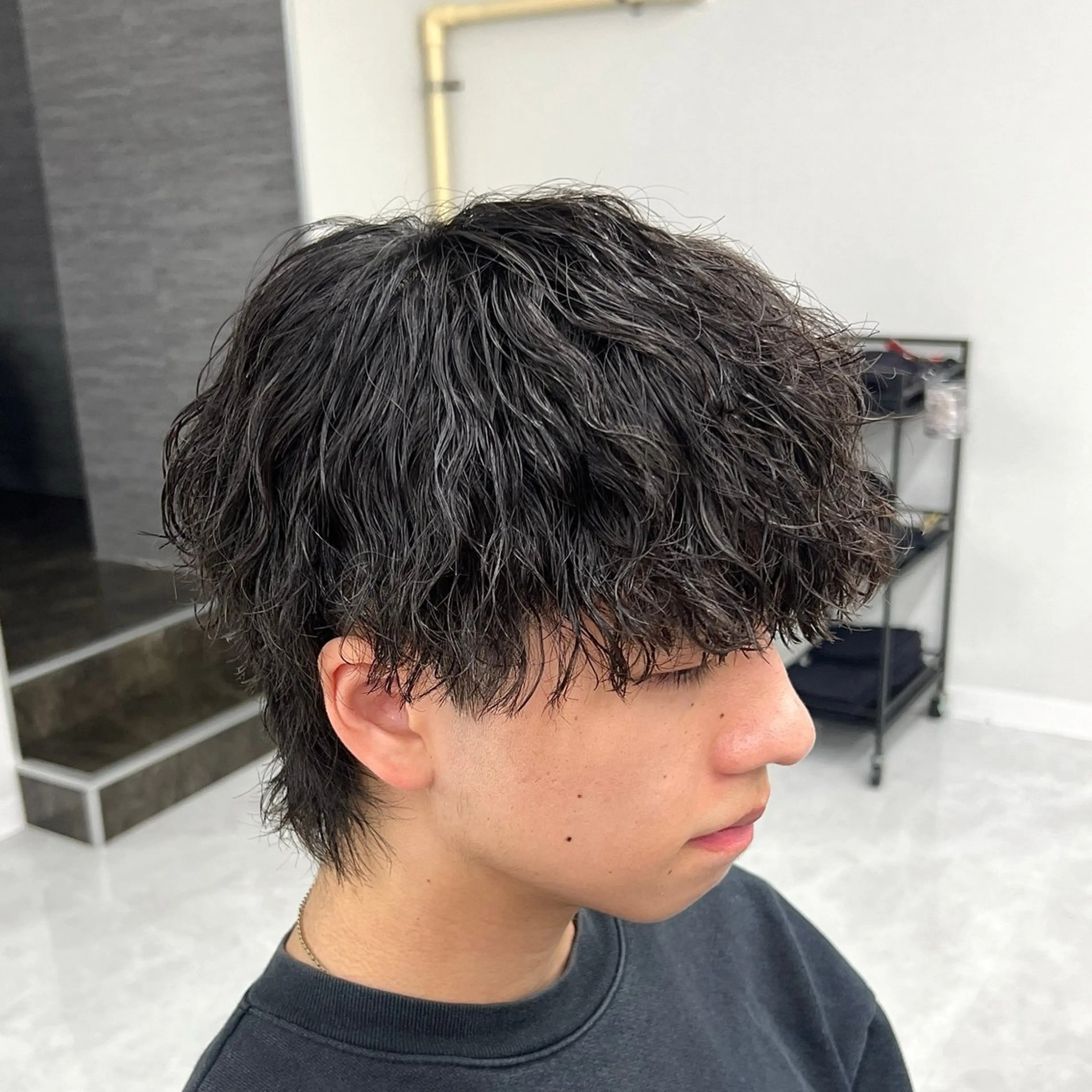 パーマ メンズ ニュアンス/フェザー /ウルフ/伶馬のヘアスタイル