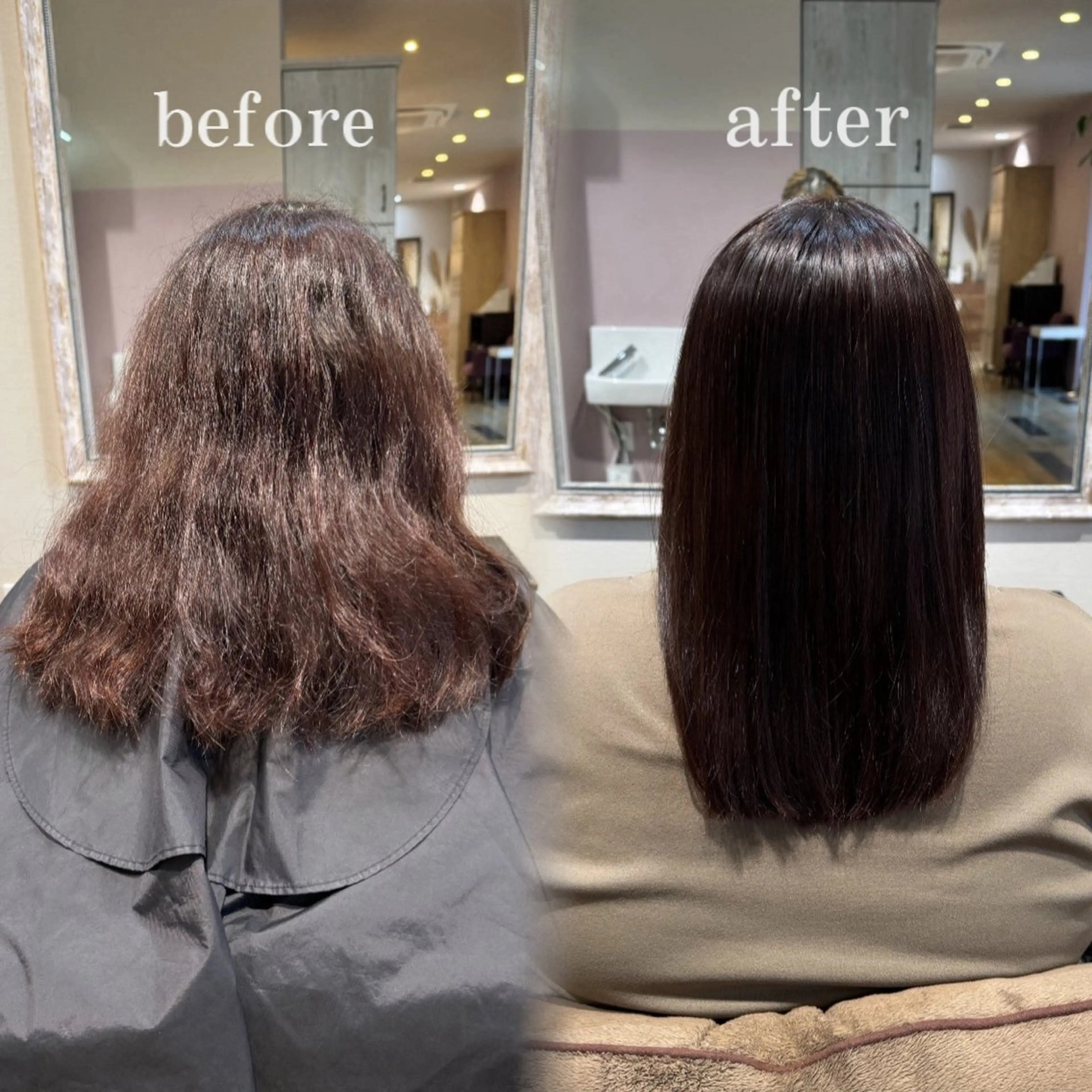 ロング カット 縮毛矯正 なつき/ 艶カラー/縮毛矯正のヘアスタイル