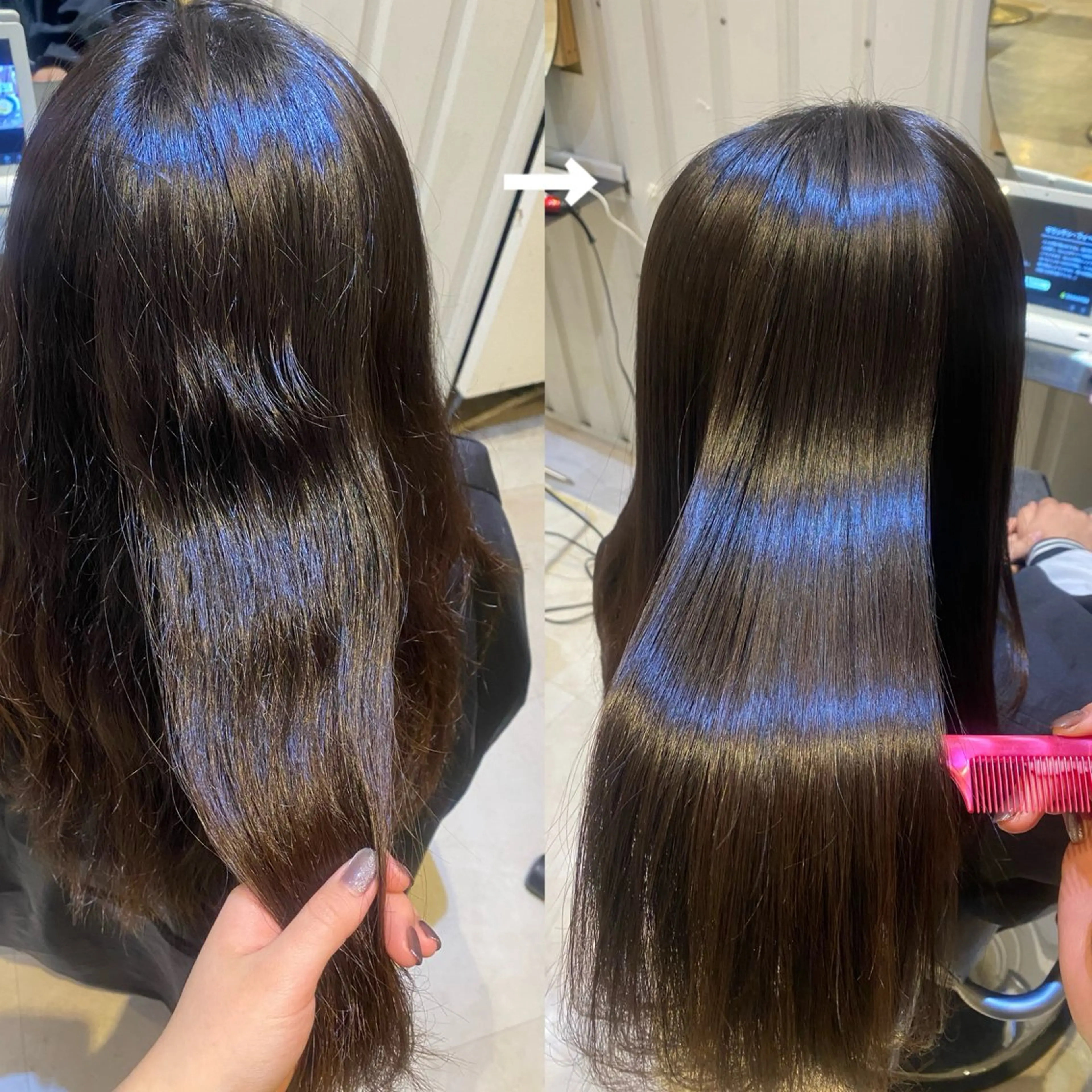 ロング 髪質改善＆トリートメント over hair所沢店所属・韓国風/レイヤー/ 𝑵𝒂𝒏𝒂🩶のヘアスタイル