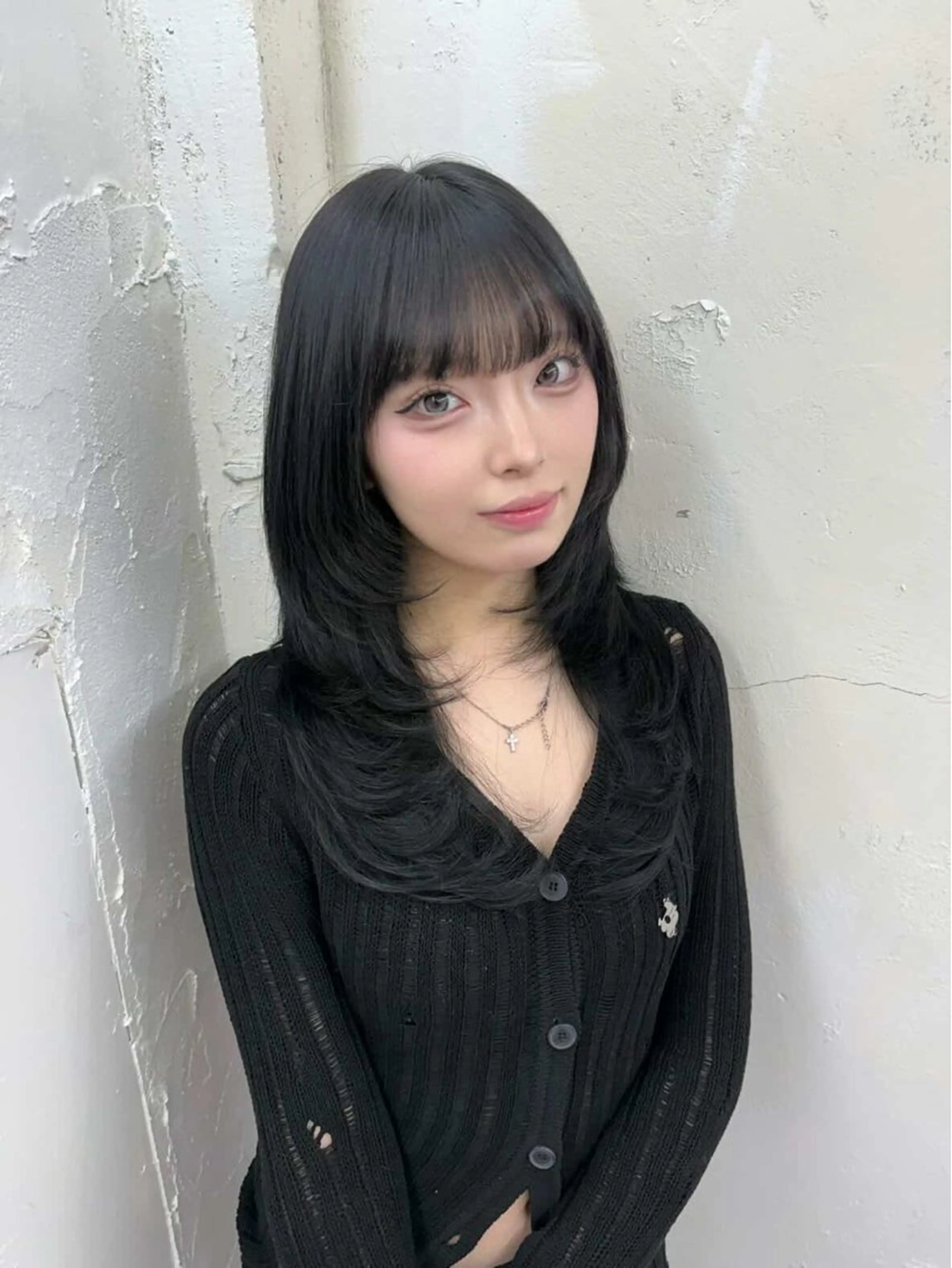 ロング レイヤーカット カット 𝙃𝘼𝙍𝙐🎀 韓国×エクステのヘアスタイル