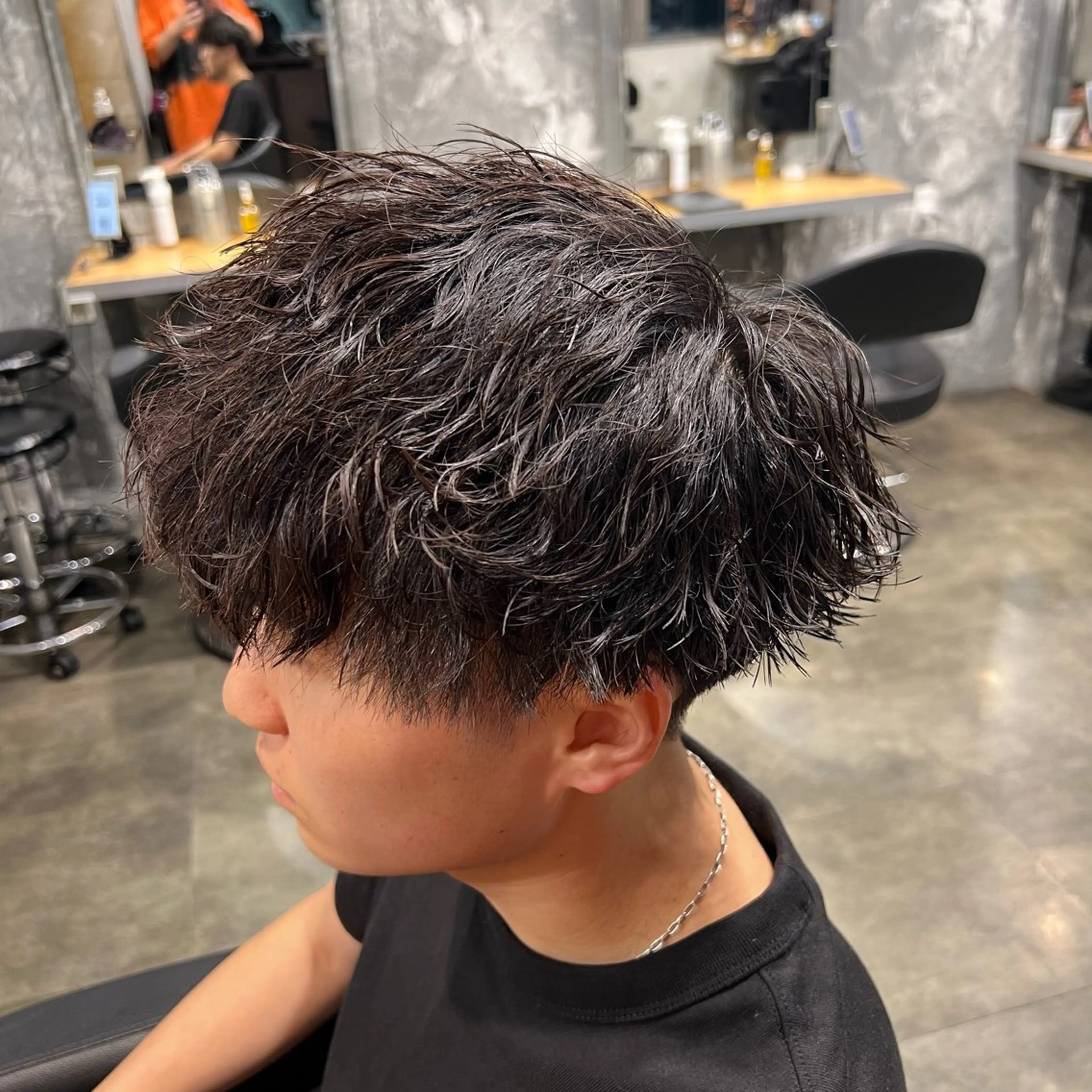 ショート カラー パーマ ヘアアレンジ メンズ キッズ アップバング センターパート メンズハイライト マッシュ メンズパーマ 🔷横浜1のパーマ 職人🔷将太郎のヘアスタイル