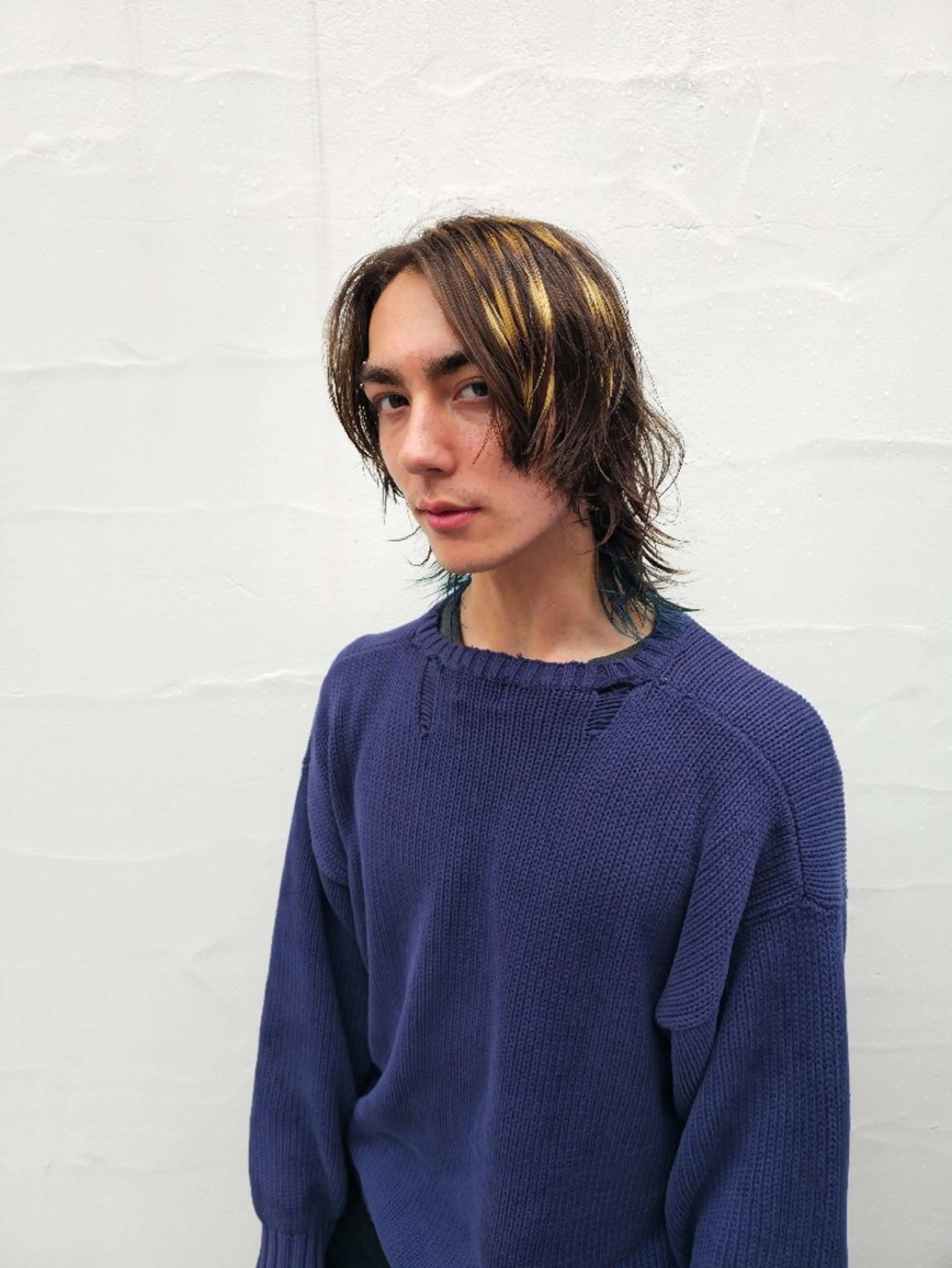 メンズ セミロング カット ヘアカラー トリートメント OMA　片岸 信征のヘアスタイル