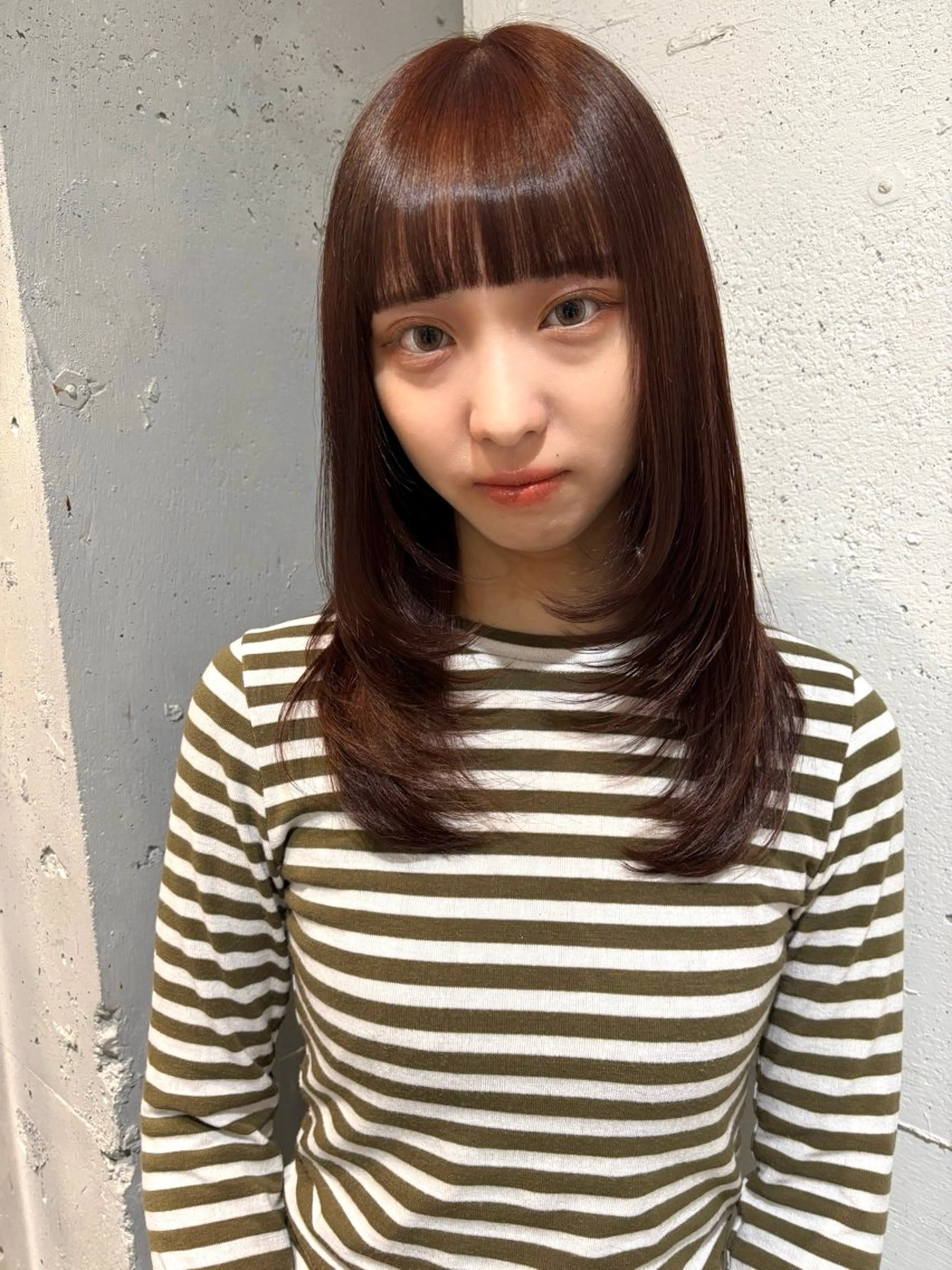 セミロング カラー カット ヘアカラー Juna✂️ レイヤー / ボブのヘアスタイル