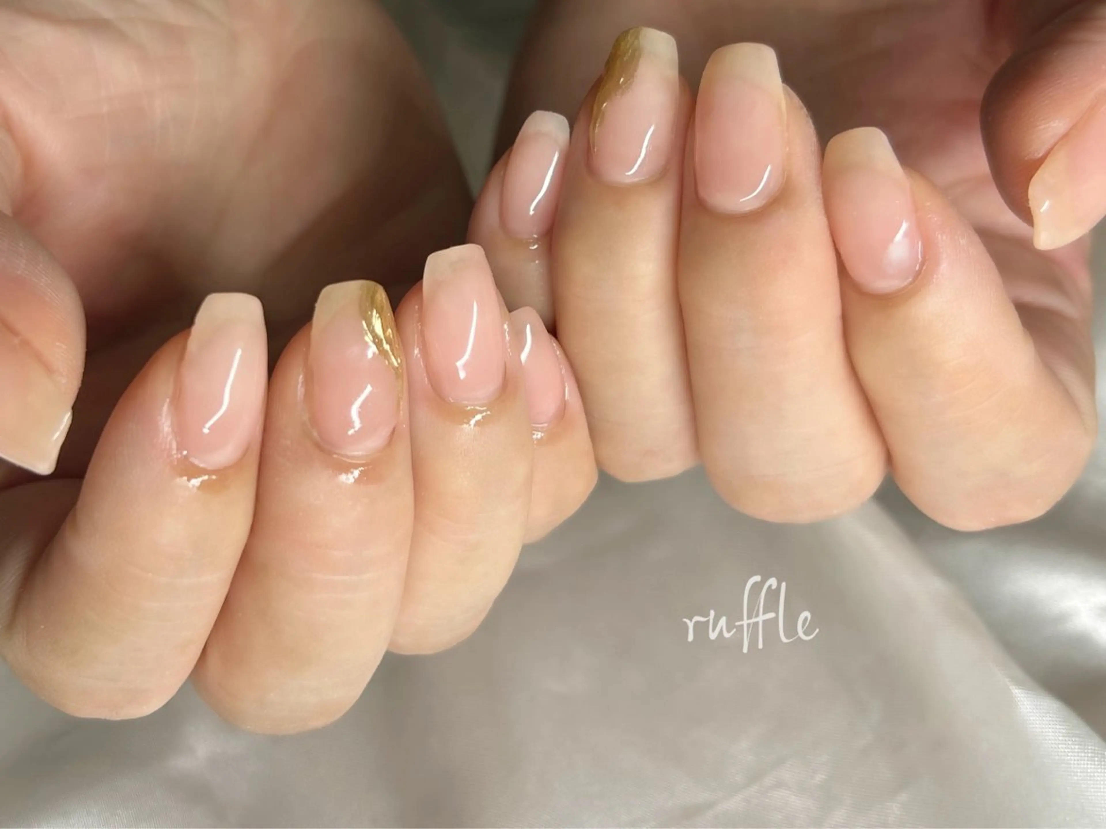 ネイル ニュアンスネイル ピンク ruffle Asukaのネイルデザイン