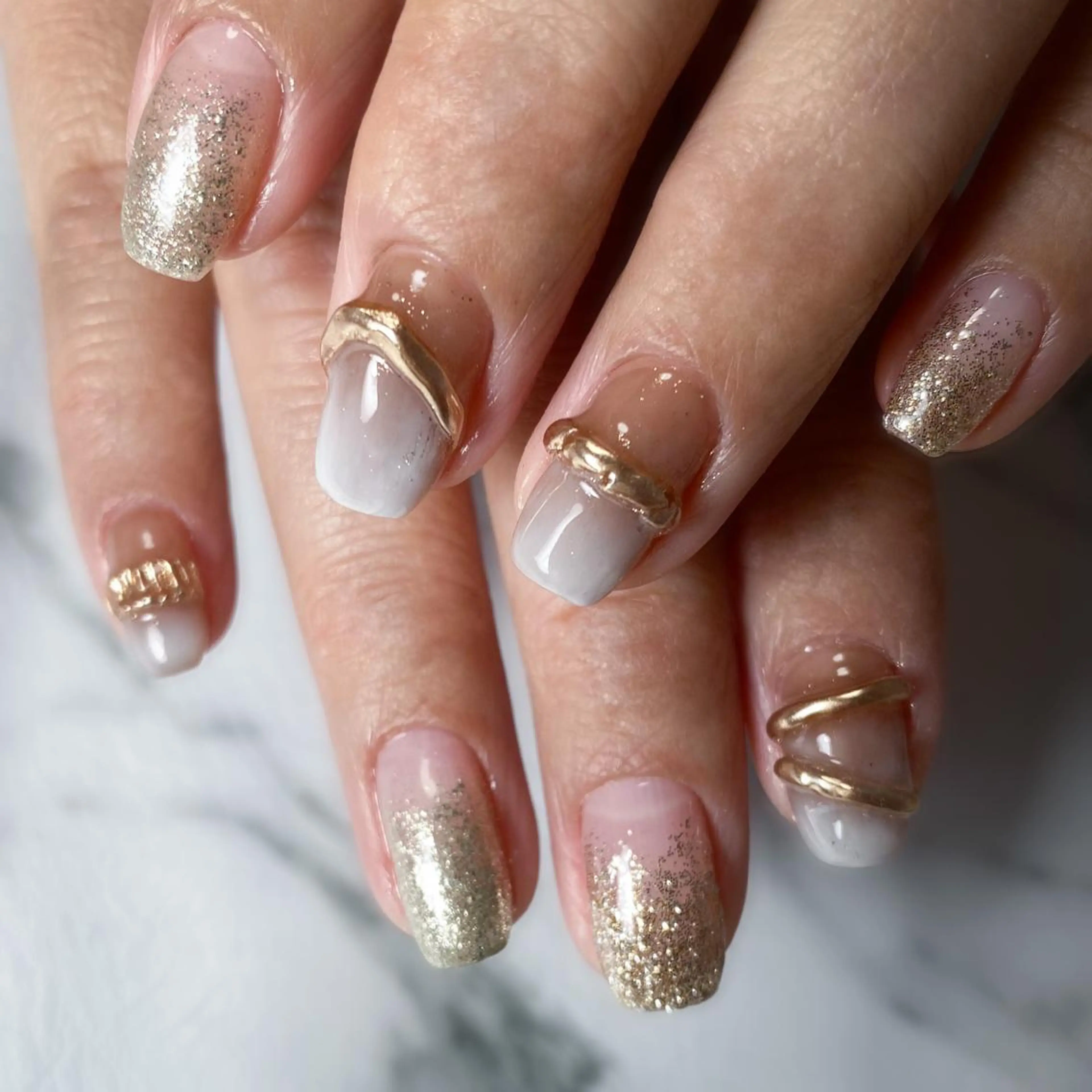 ネイル ブラウン ハンドネイル &.nail/ ニュアンス/持込み可のネイルデザイン