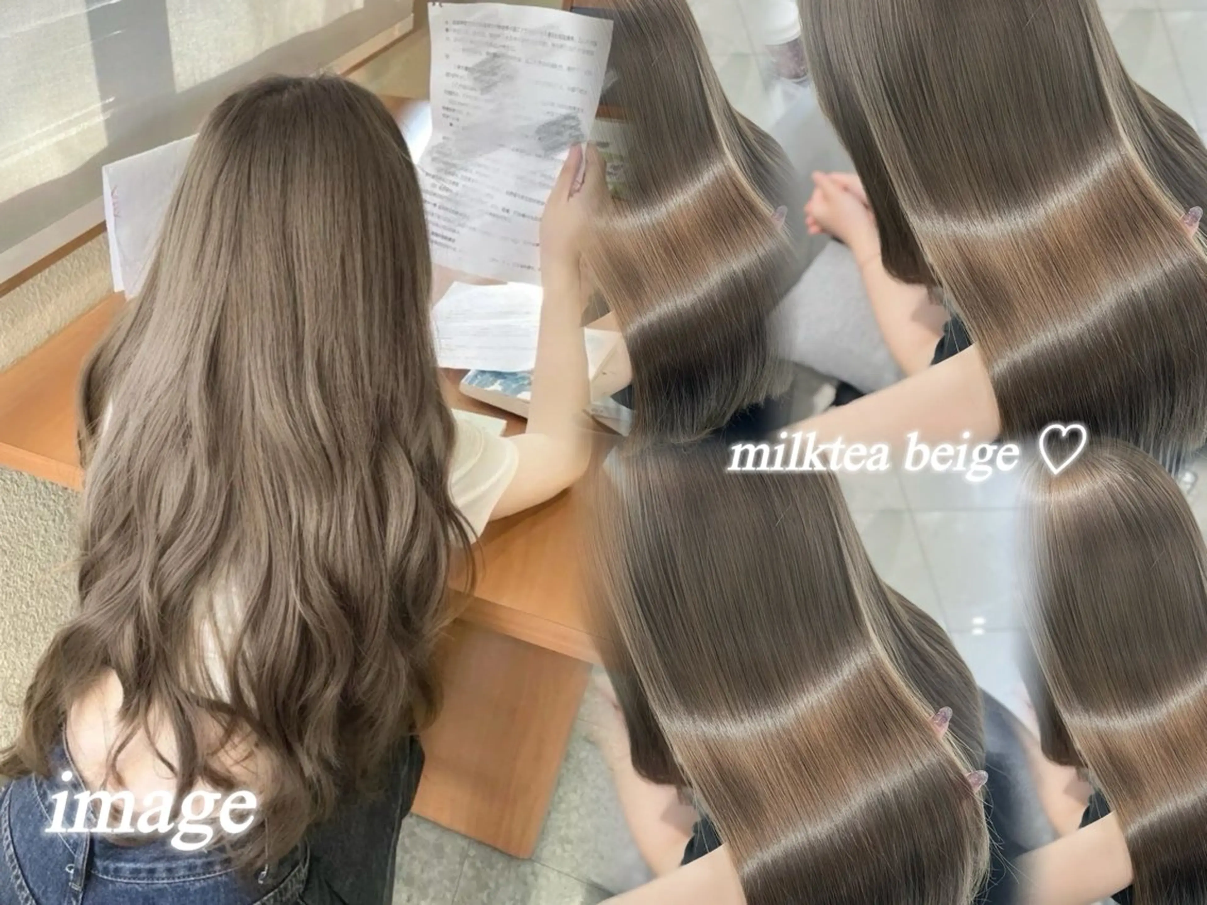 ロング カラー ベージュカラー ブリーチ ミルクティーベージュ ヘアカラー トリートメント 韓国レイヤー×モテ髪 /MITSUKI🤍のヘアスタイル