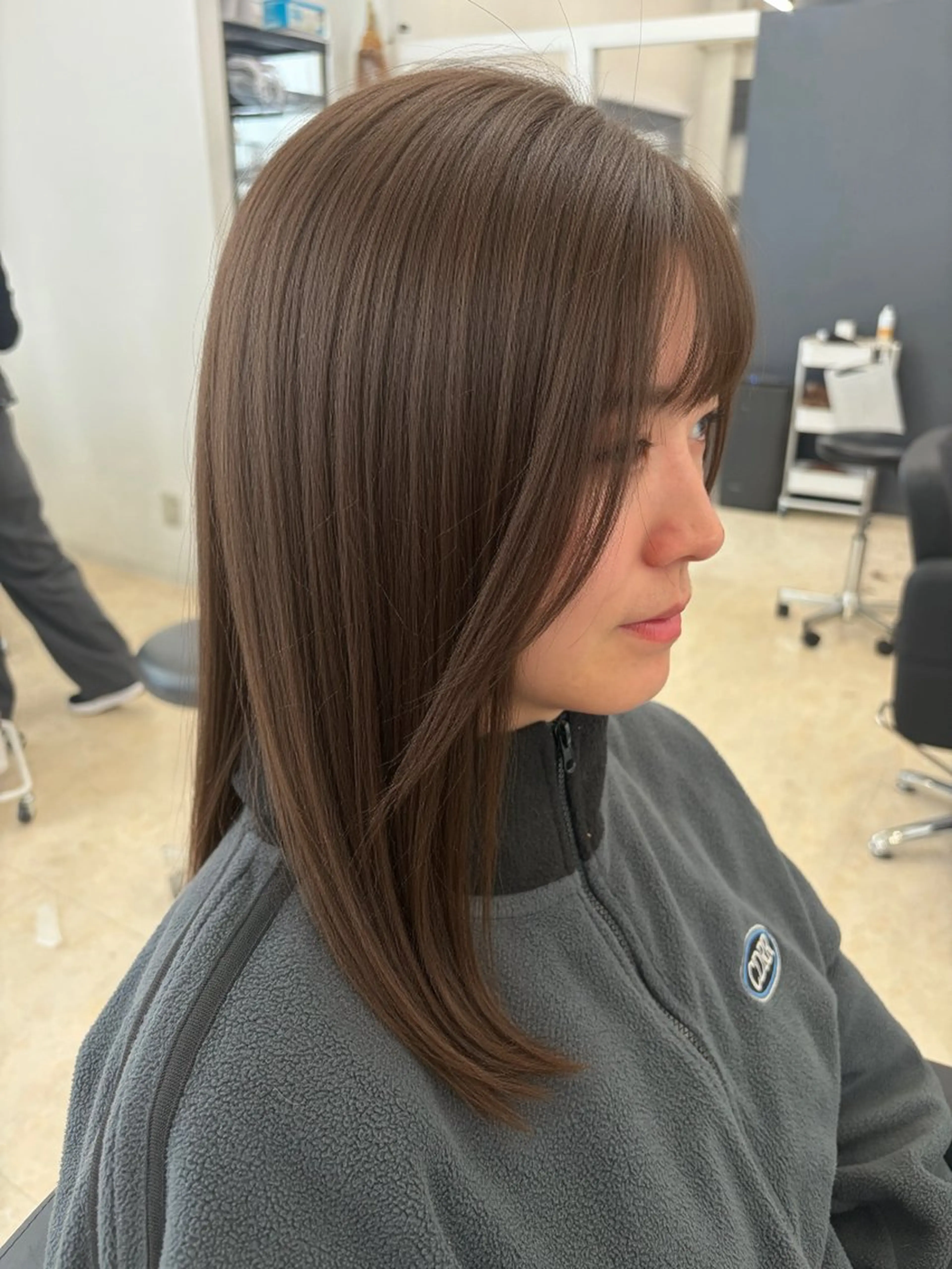 ロング 顔周りカット 酸性ストレート カット 縮毛矯正 トリートメント 🎀レディース特化 山下 京華🎀のヘアスタイル