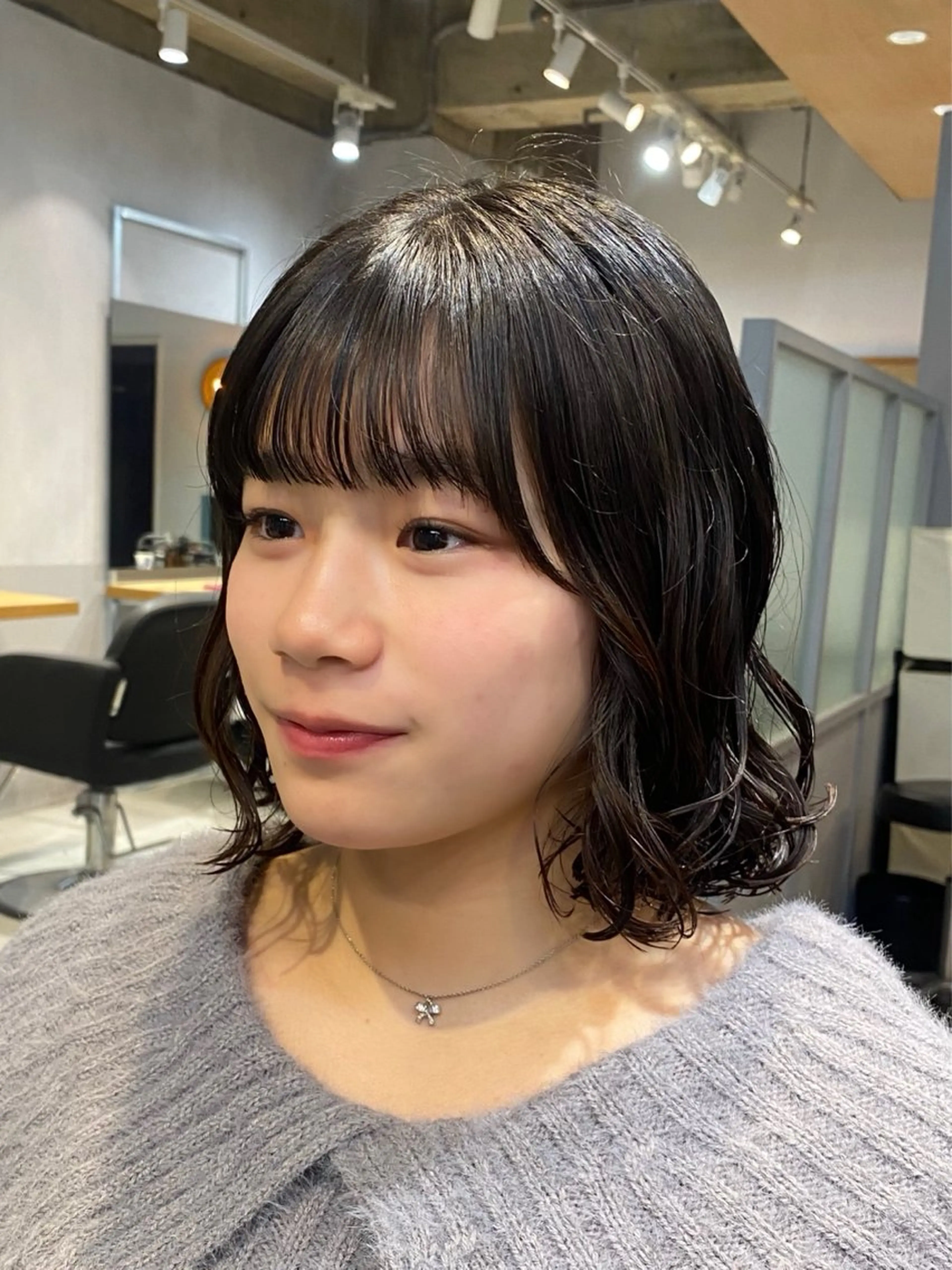 ミディアム ミディアムパーマ ボブ カット パーマ 🍒モデル募集中 🍒kaede🧸のヘアスタイル