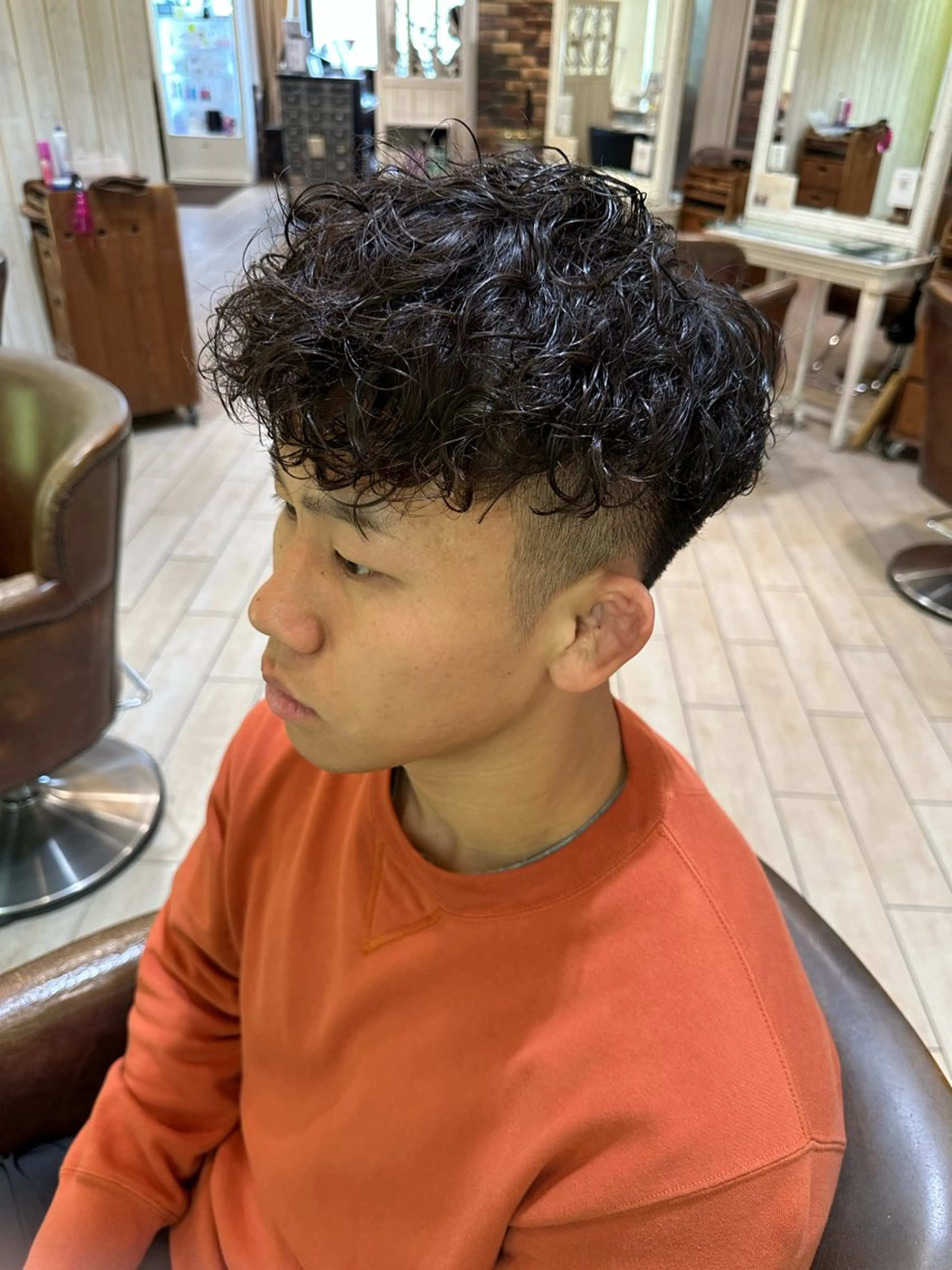 パーマ メンズ カット パーマ 増渕 駿介のヘアスタイル