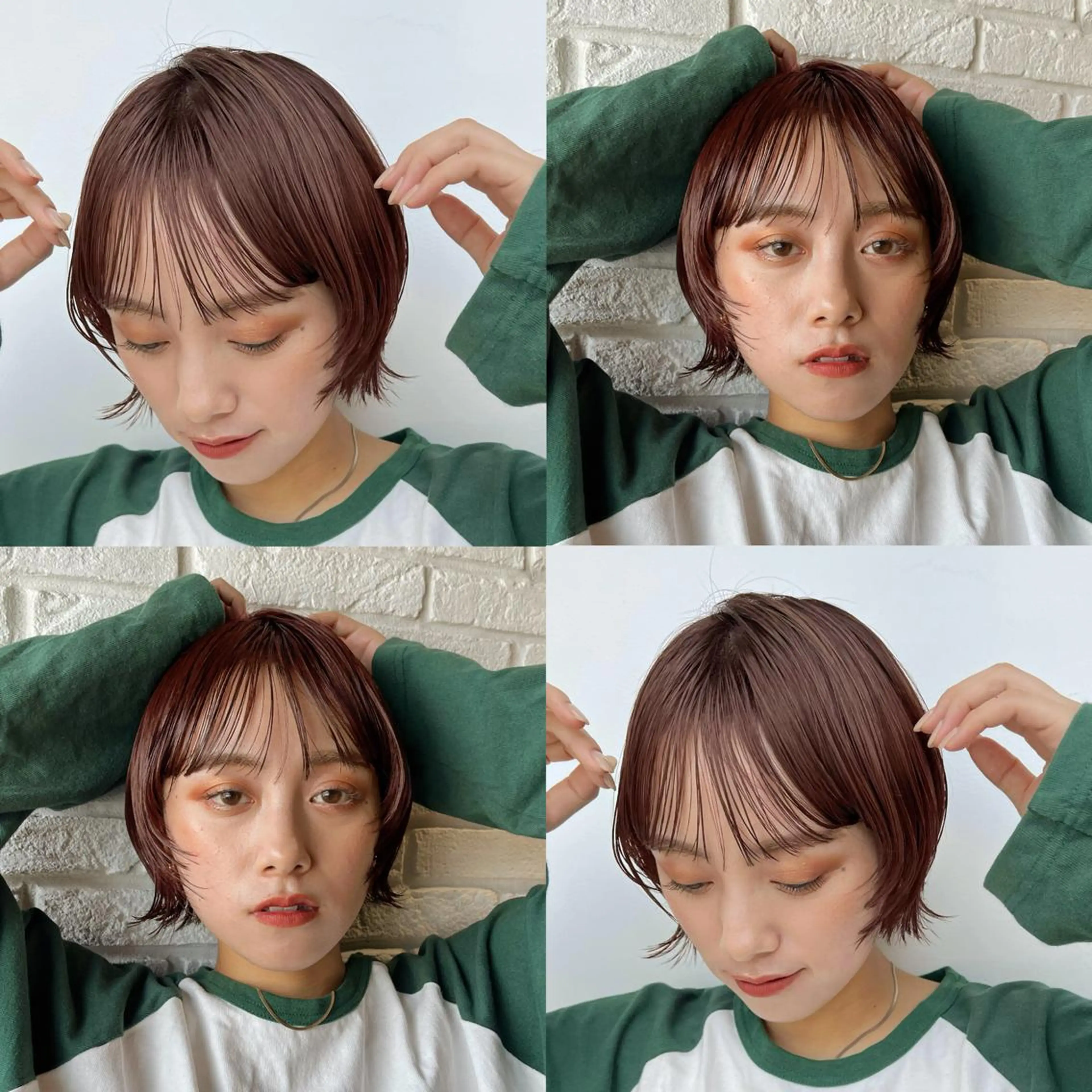 ショート ピンクブラウン ハイライト 🌱ボブ/レイヤー/ ベージュ/あやみ✨のヘアスタイル