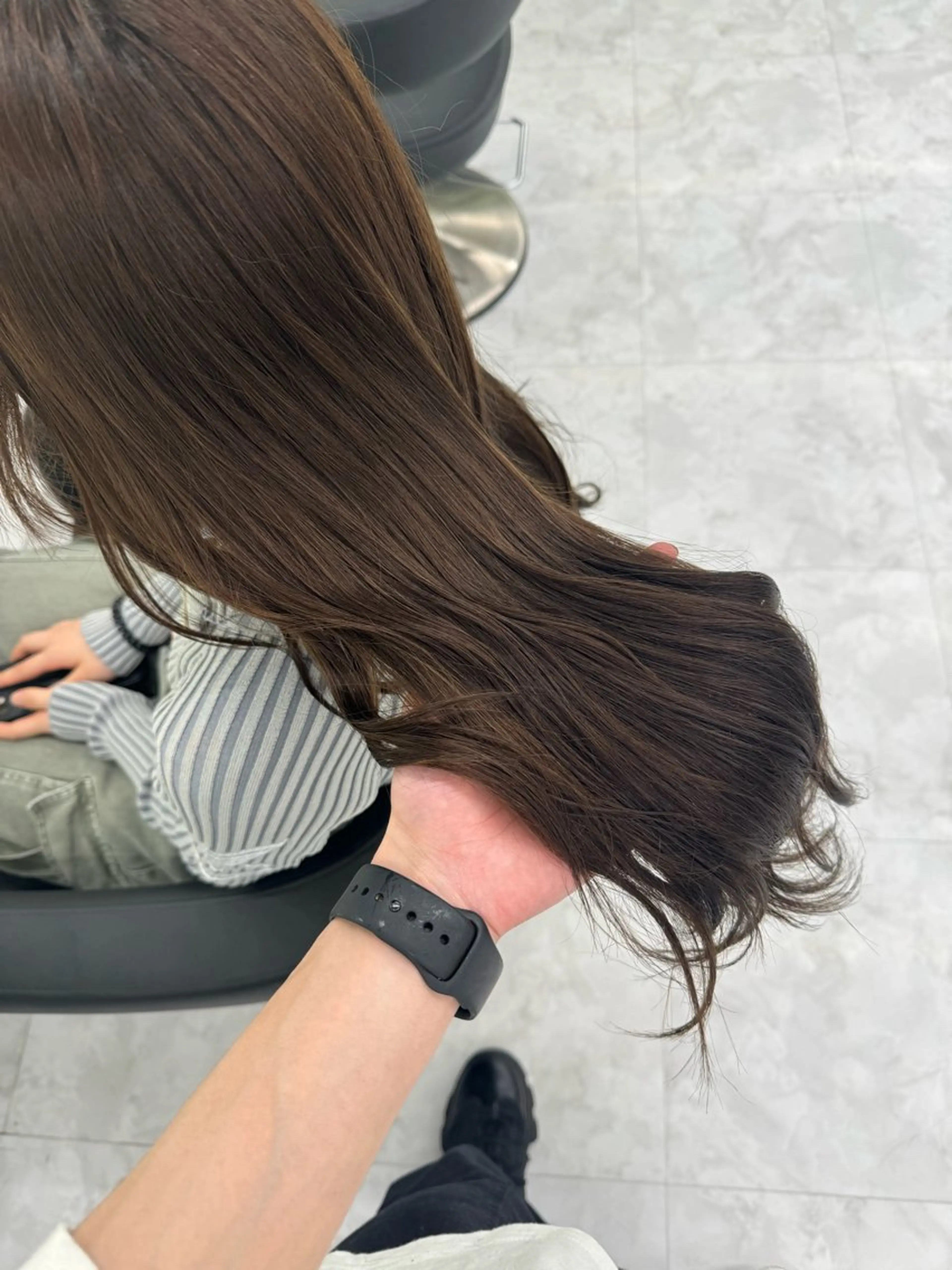 ロング カラー ヘアアレンジ カット ヘアカラー トリートメント ☁️トレンド✖️ 透明感☁️りくのヘアスタイル