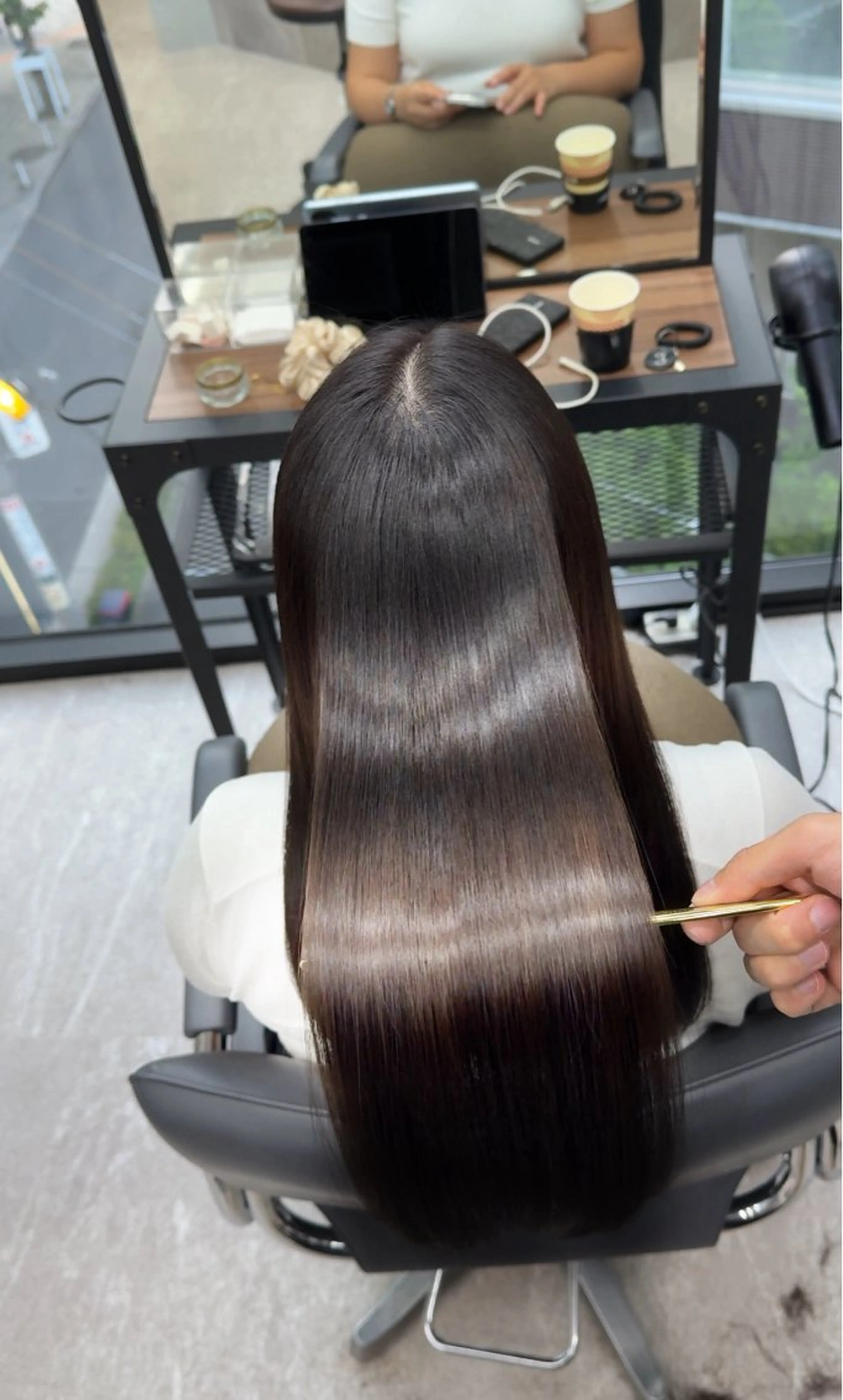 ロング 髪質改善 縮毛矯正 カット ヘアカラー 縮毛矯正 トリートメント 髪質改善/韓国風 恵比寿/Renのヘアスタイル