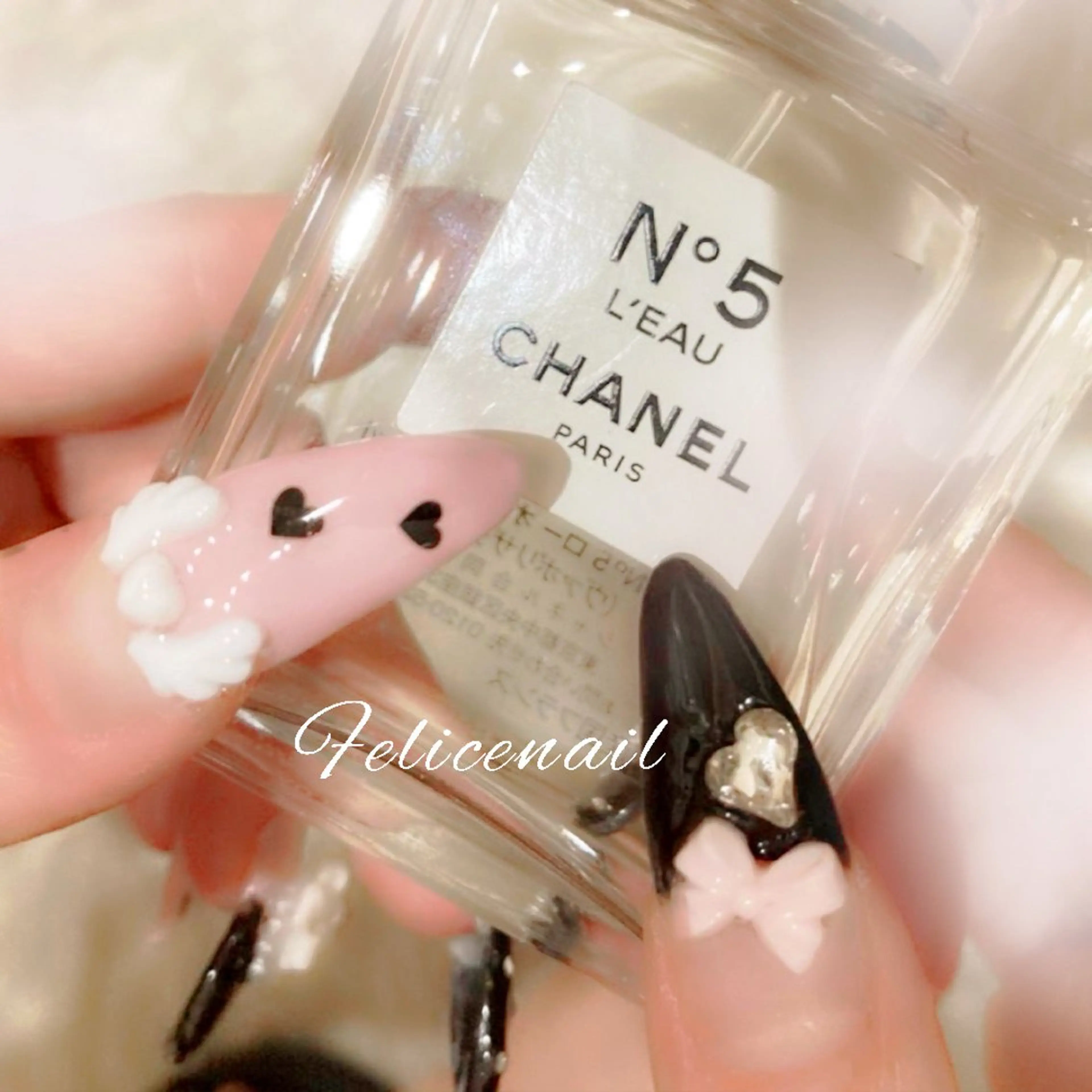 ネイル ハート ピンク 夏ネイル felice nailのネイルデザイン