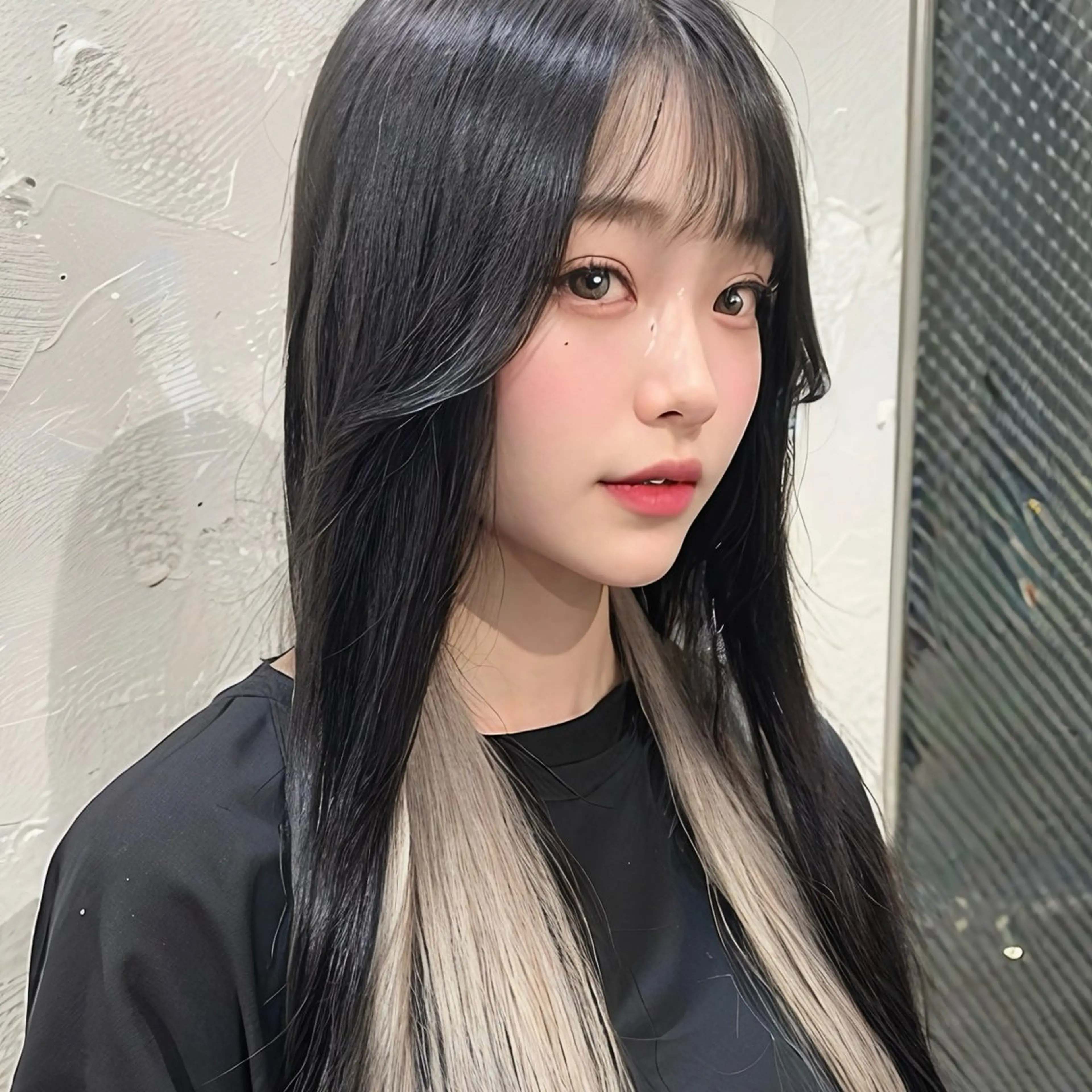 セミロング カラー デザインカラー インナーカラー シルバー ホワイトシルバー カット ヘアカラー トリートメント インナーカラー/レイ ヤーカット♡/マキシのヘアスタイル