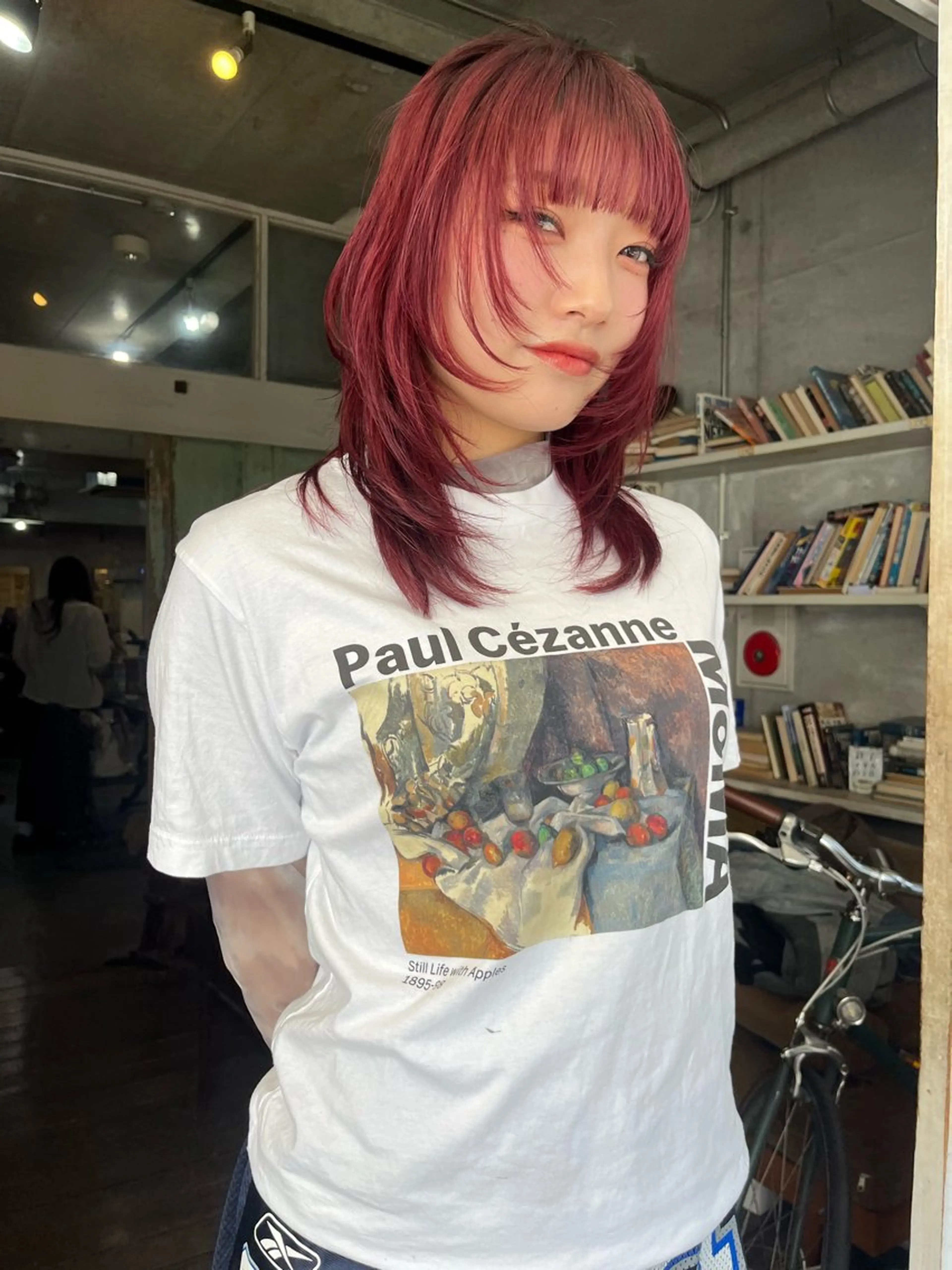 ミディアム カラー カット ヘアカラー トリートメント ハイトーン/顔まわり レイヤー/YUKAのヘアスタイル