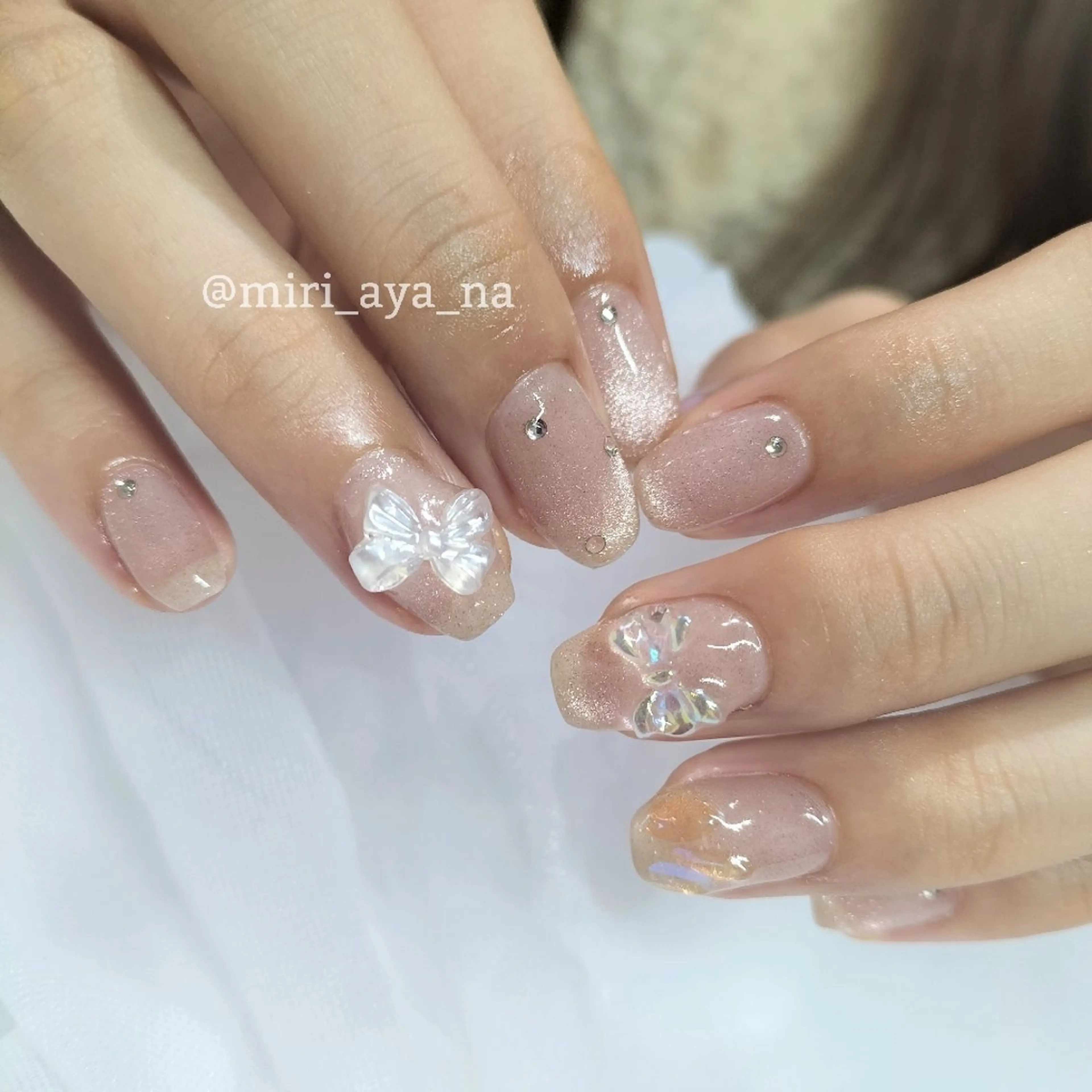 ネイル ハンドネイル 新宿代々木/韓国系 ワンホン/aya🫧のネイルデザイン