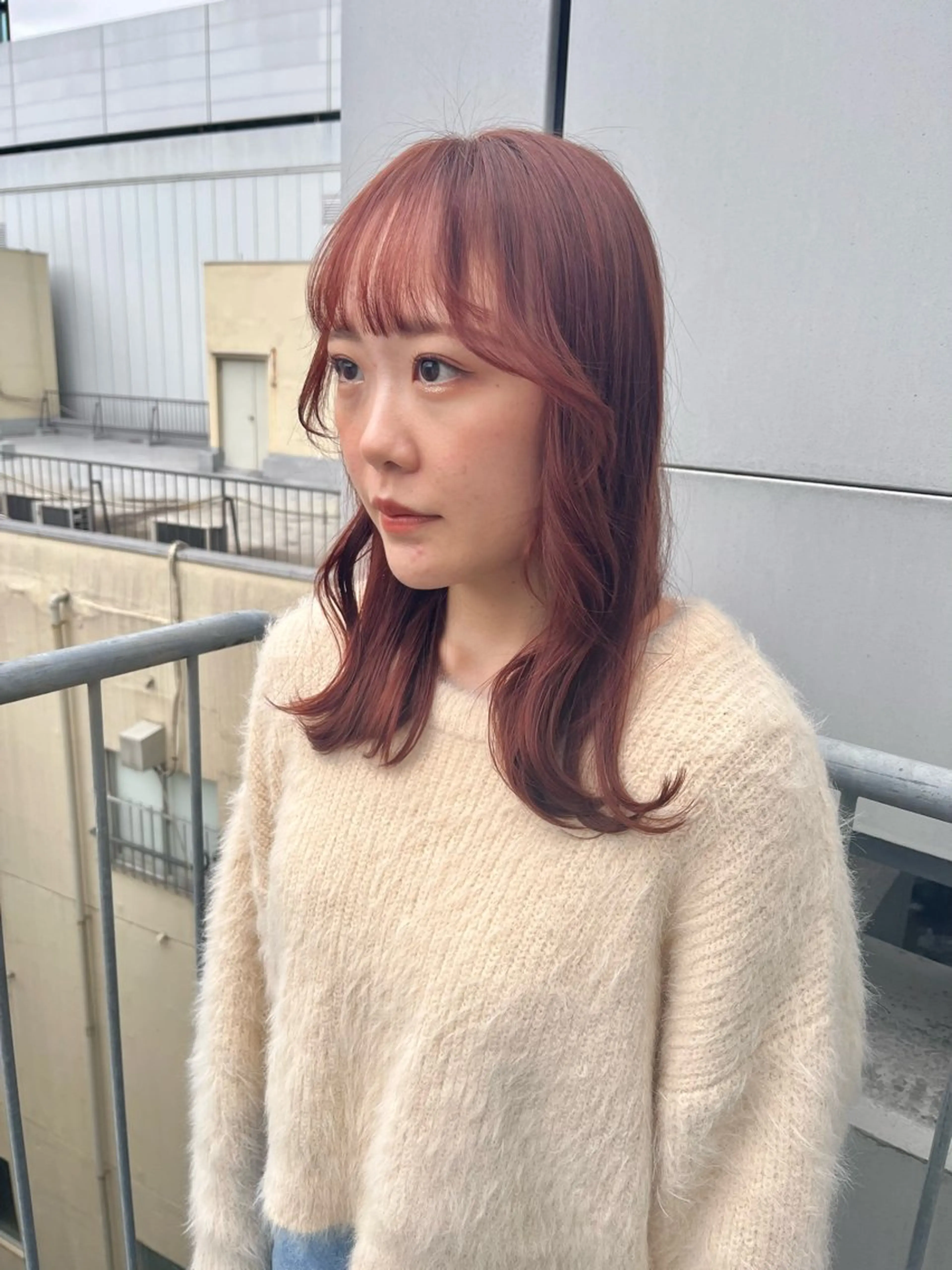 ミディアム カラー オレンジ ピンクカラー カット ヘアカラー トリートメント くさかみさき🌼暖色 /耳つぼ/オタク🌼のヘアスタイル