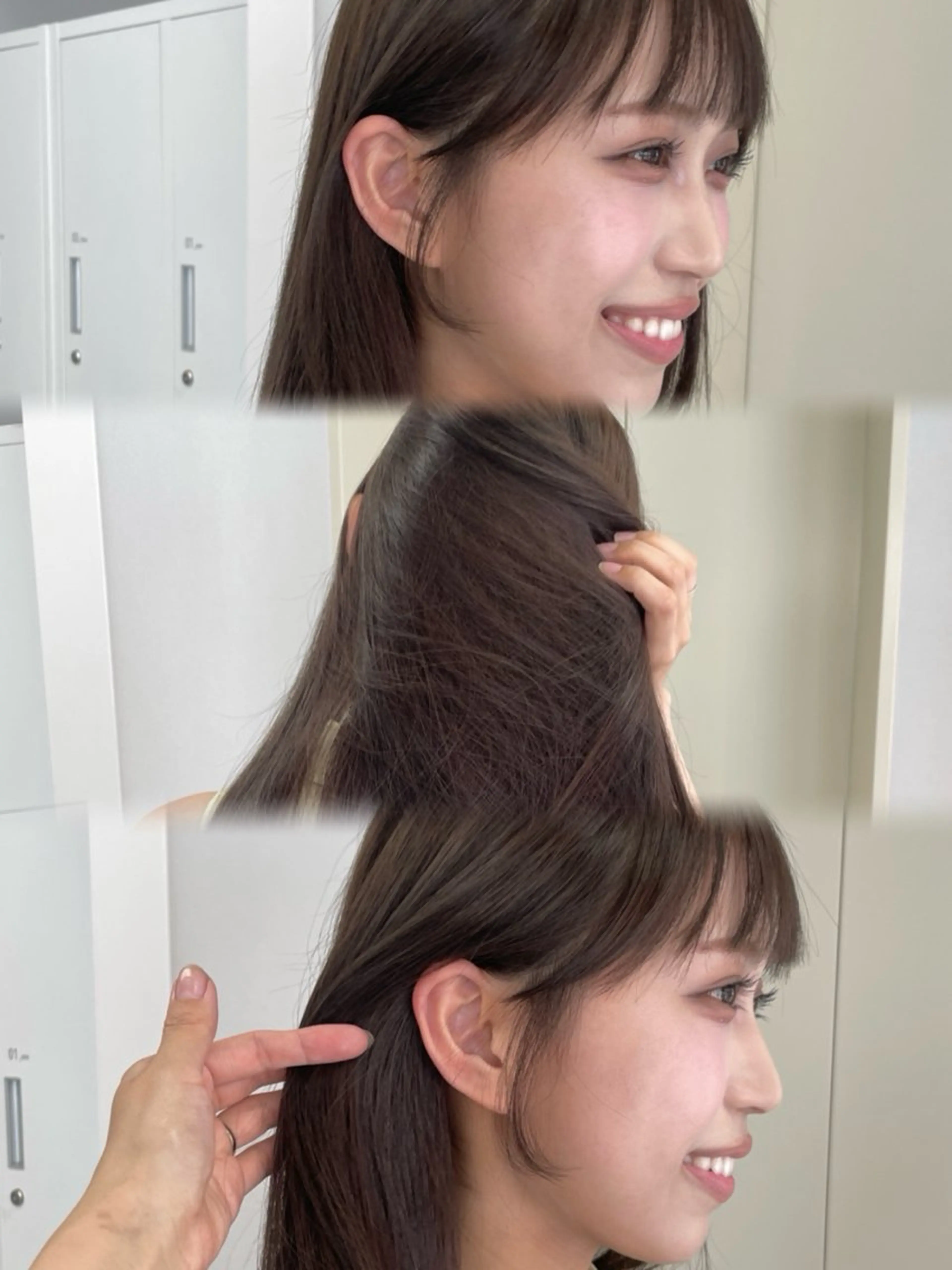 ロング 顔周りカット カット ヘアカラー aoi🤎 透明感カラーのヘアスタイル