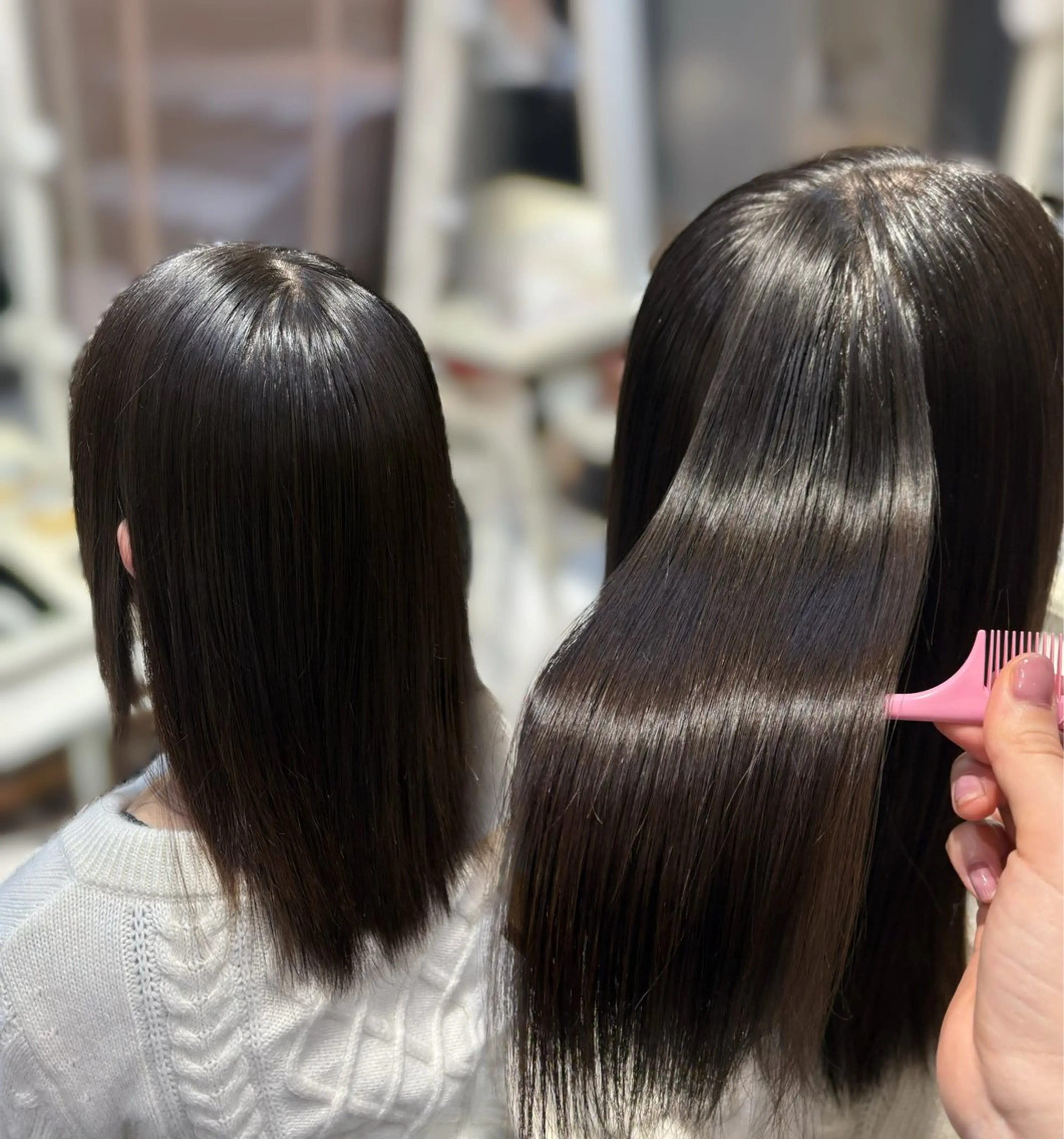 ロング カラー 髪質改善 トリートメント 酸熱トリートメント トリートメント 𝐍𝐚𝐧𝐚{ 髪質改善/ハイトーンのヘアスタイル