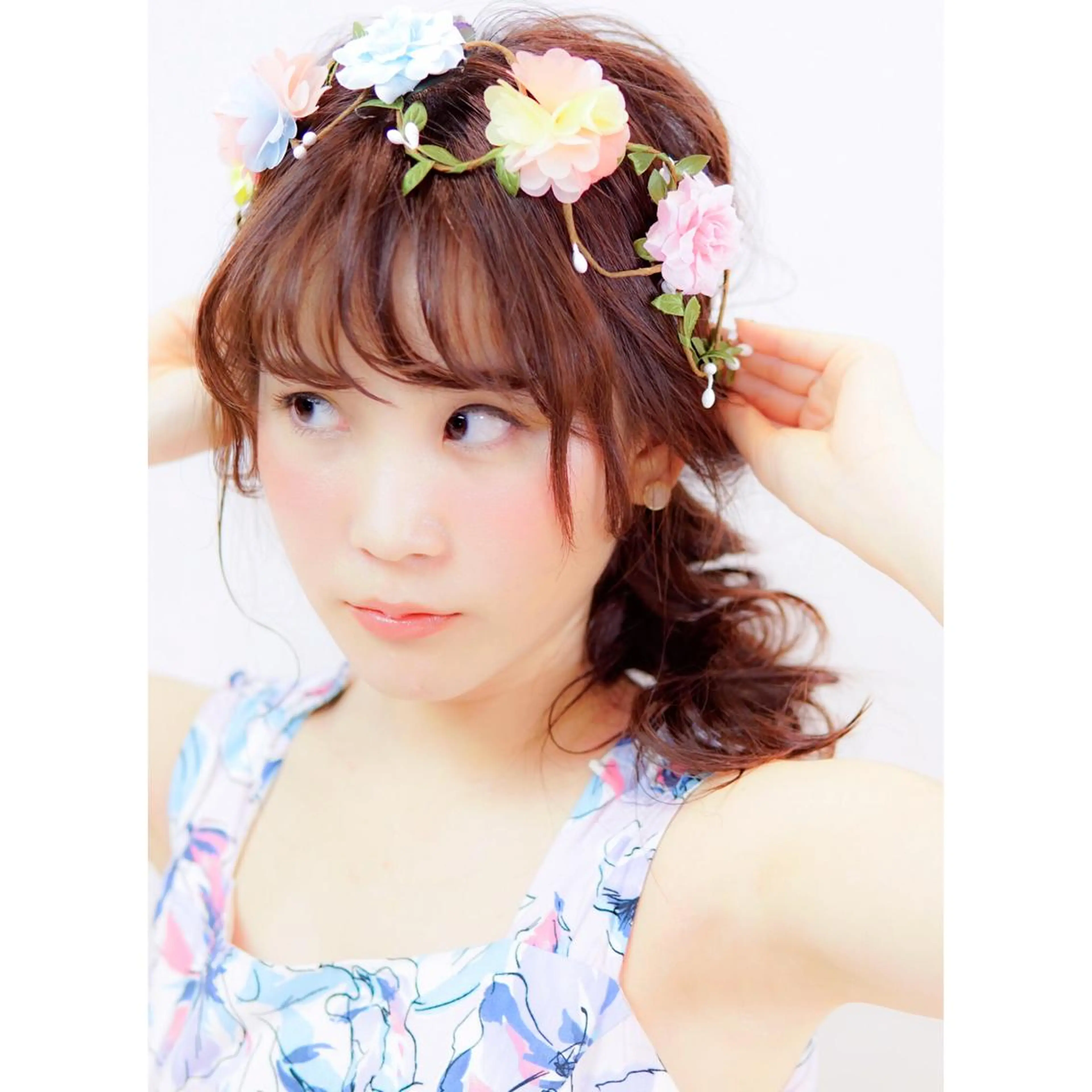 セミロング ヘアアレンジ 髪質改善、エクステ 山口卓哉のヘアスタイル