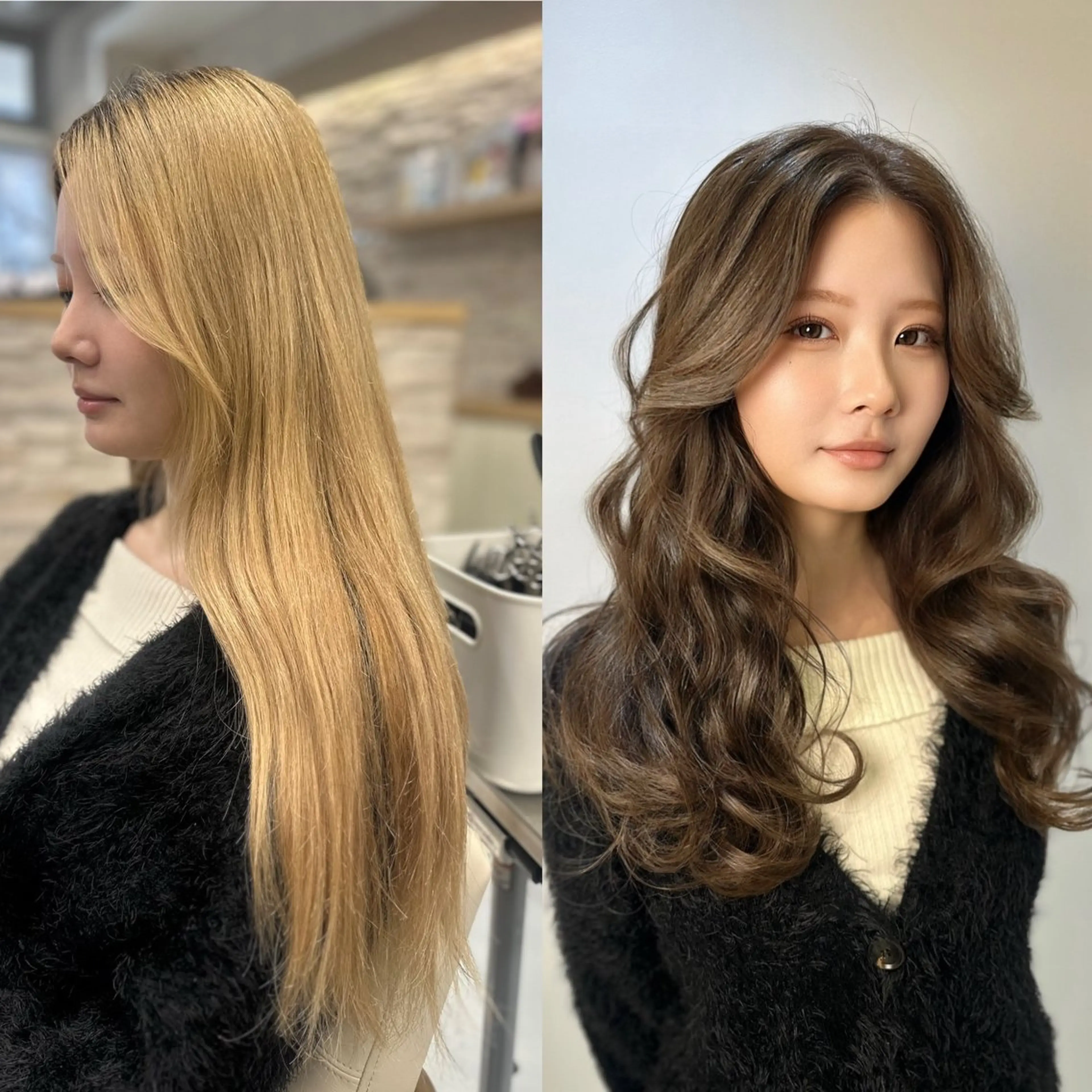 トレンド満載🩵【韓国風レイヤーや艶カラーで違いを見せる】♥️カット＋カラー【横浜　桜木町　みなとみらい】の写真