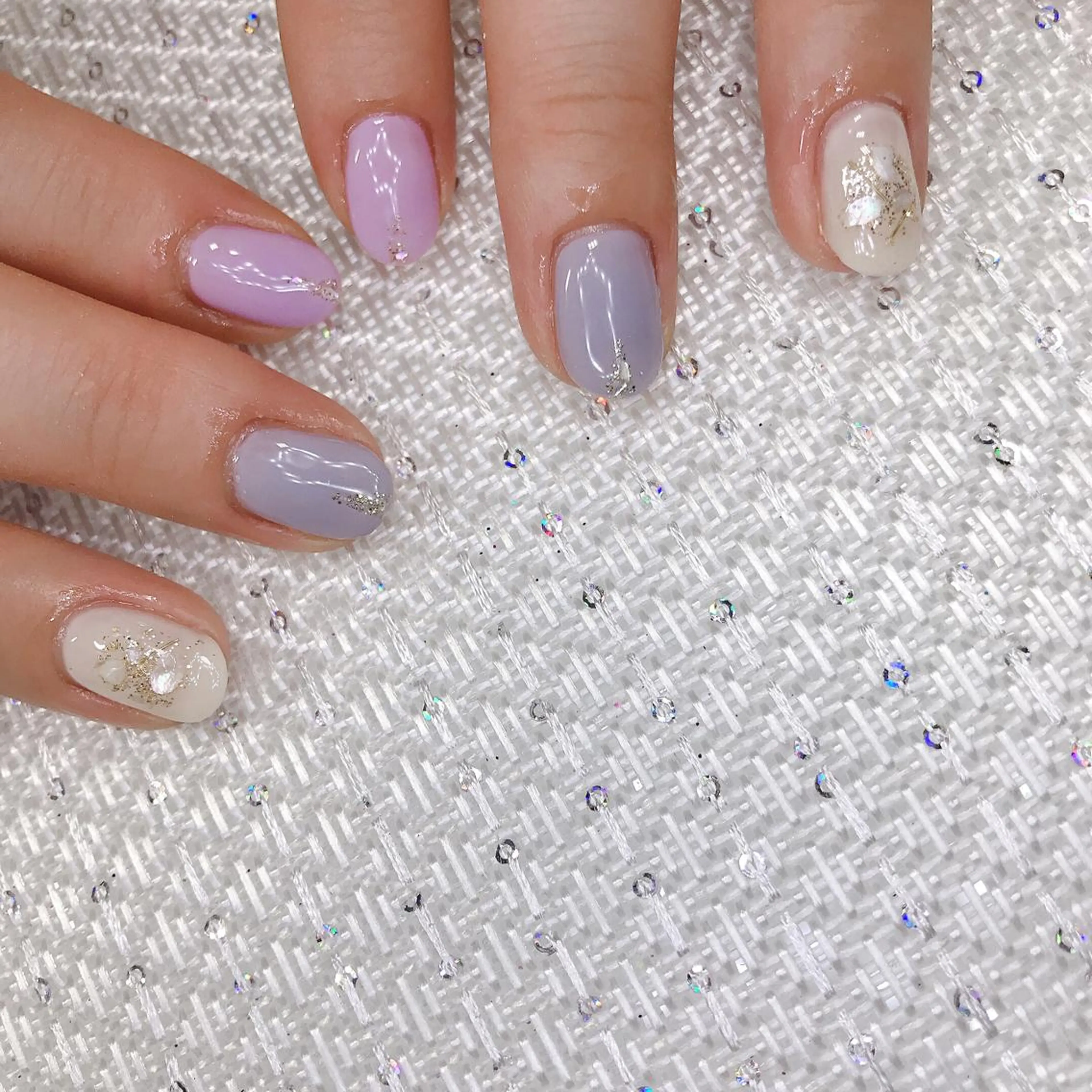 ネイル アートネイル 韓国ネイル 大理石ネイル(マーブル) ミラーネイル ニュアンスネイル ハンドネイル MoonLight MIHOのネイルデザイン