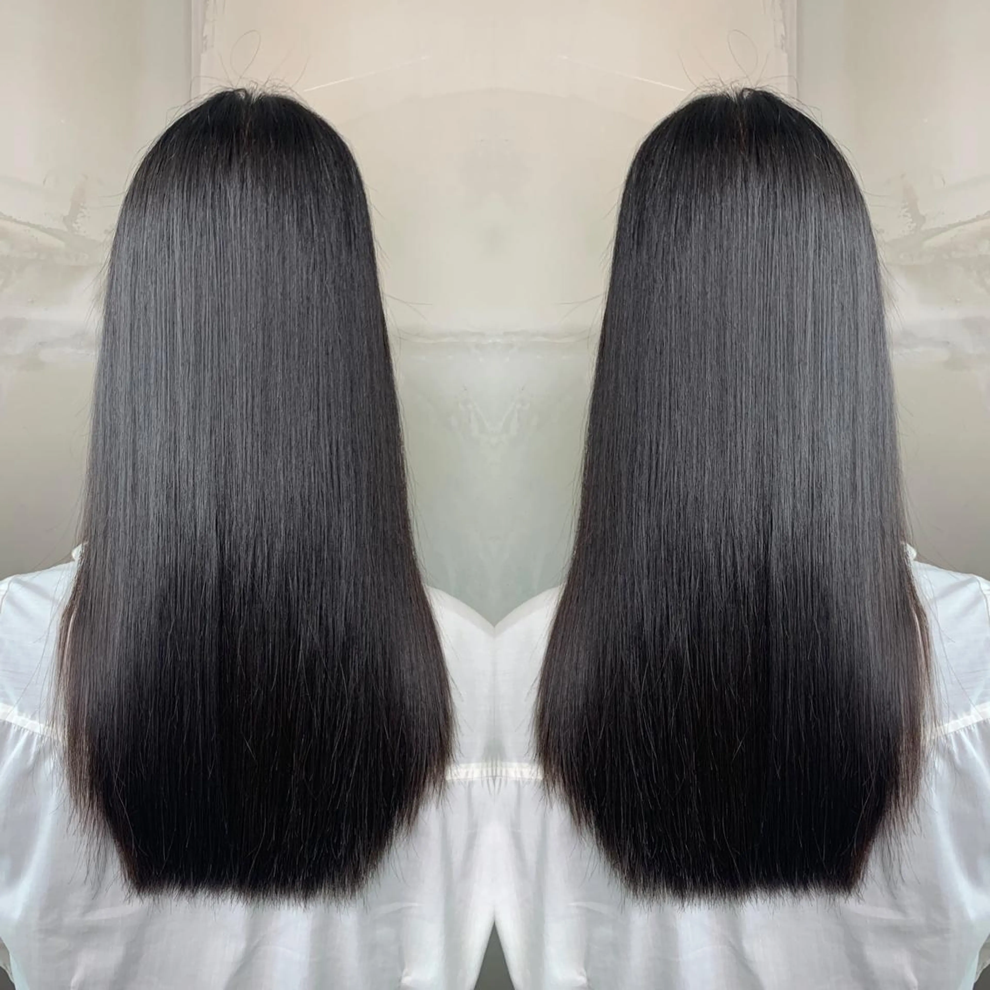 ロング アッシュ ハイライト 髪質改善 レイヤーカット 縮毛矯正 縮毛矯正 レイヤーカット/ 艶カラー/RYOMAのヘアスタイル