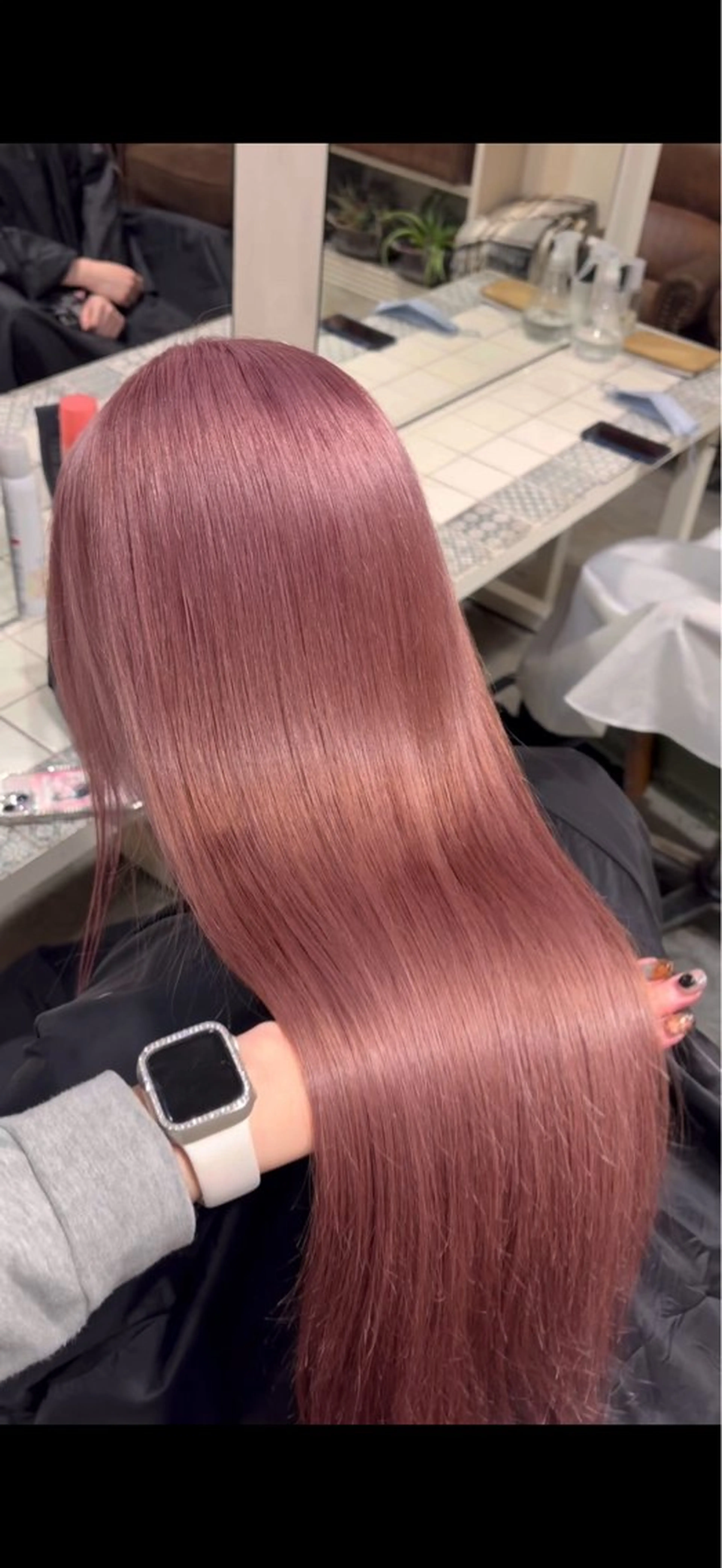 カラー ピンクカラー ヘアカラー トリートメント 北川 茉奈のヘアスタイル