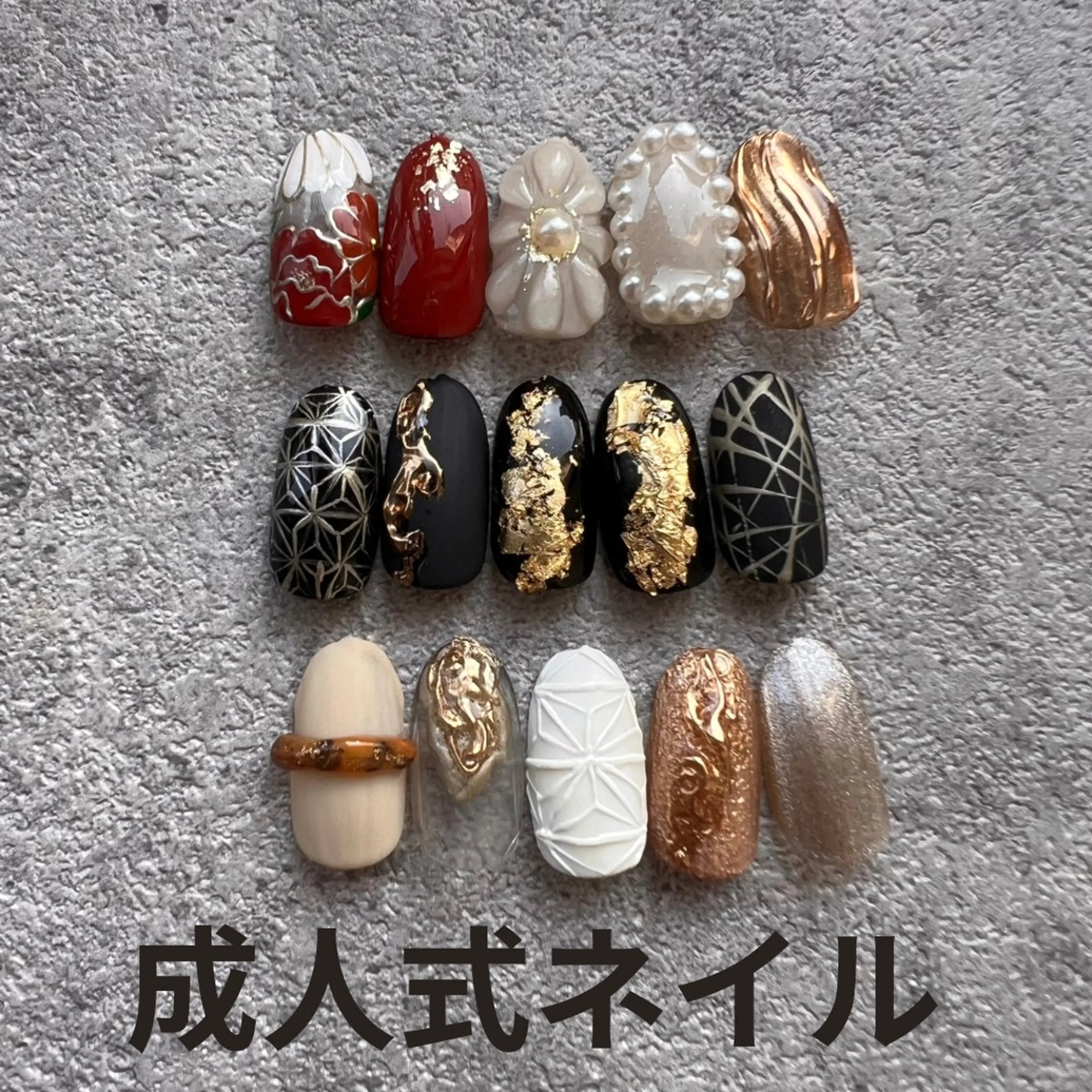 ネイル 成人式 KADONO YUIKAのネイルデザイン