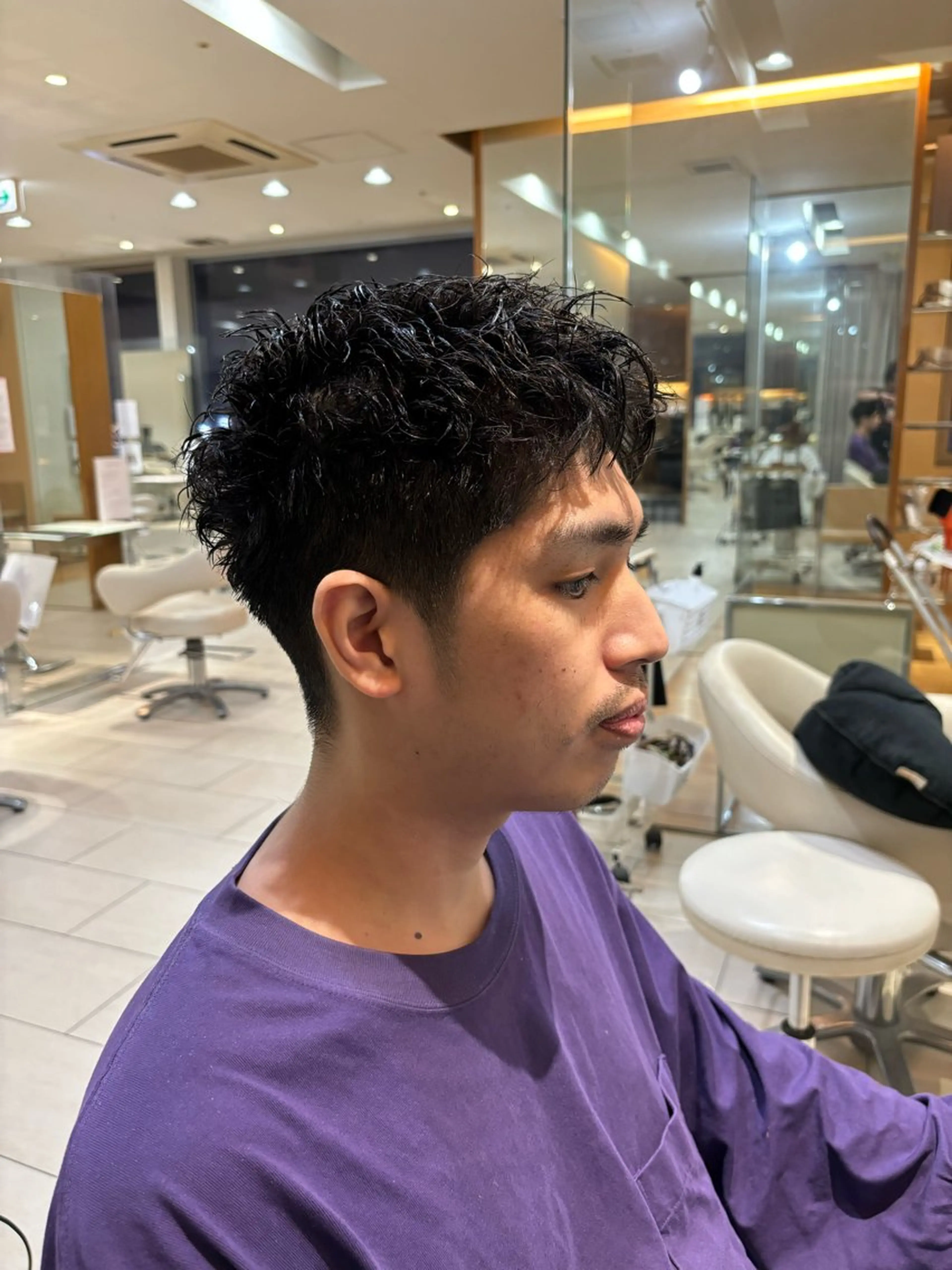 ショート パーマ メンズ 刈り上げ ショートヘア カット パーマ AUBE HAIR camelia　枚方店所属・メンズパーマ/ メンズカット/渡邊亘のヘアスタイル