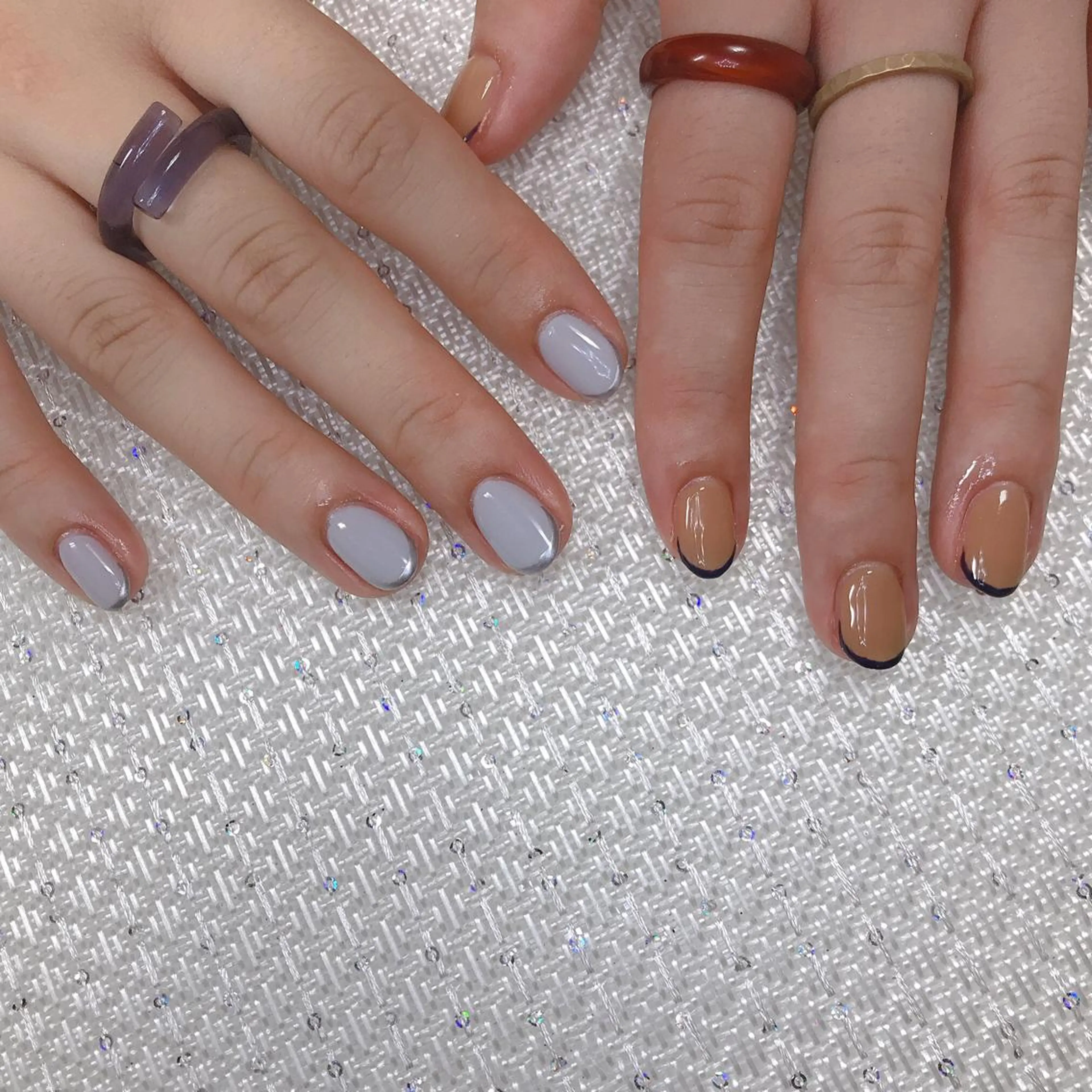 ネイル アートネイル 韓国ネイル 大理石ネイル(マーブル) ミラーネイル ニュアンスネイル ハンドネイル MoonLight MIHOのネイルデザイン