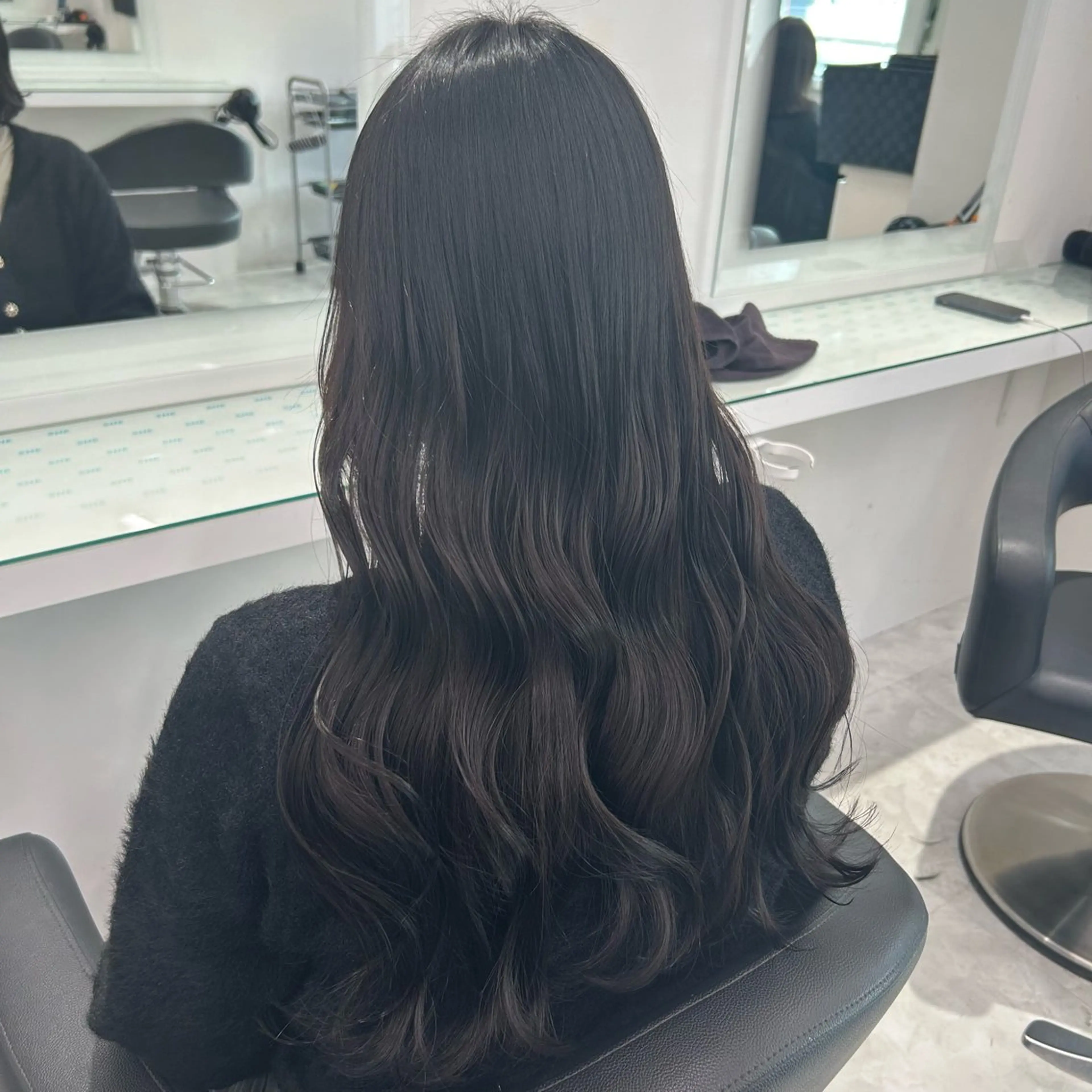 セミロング ヘアカラー トリートメント 🤍大人っぽ韓国暗髪 🤍Asuka🤍のヘアスタイル