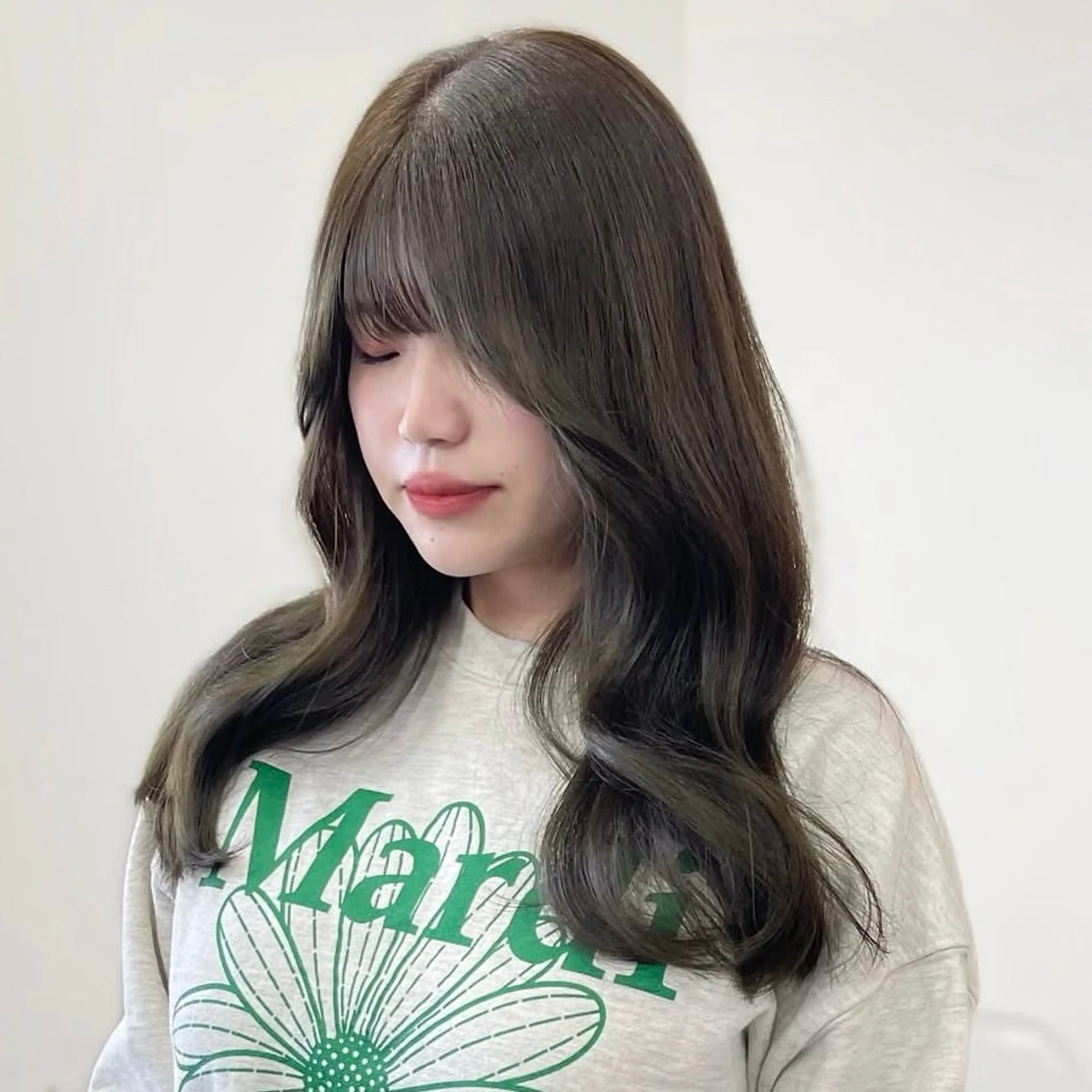 ロング カラー カット ヘアカラー トリートメント 透明感ワンカラー梅田 ダブルカラー/川上のヘアスタイル