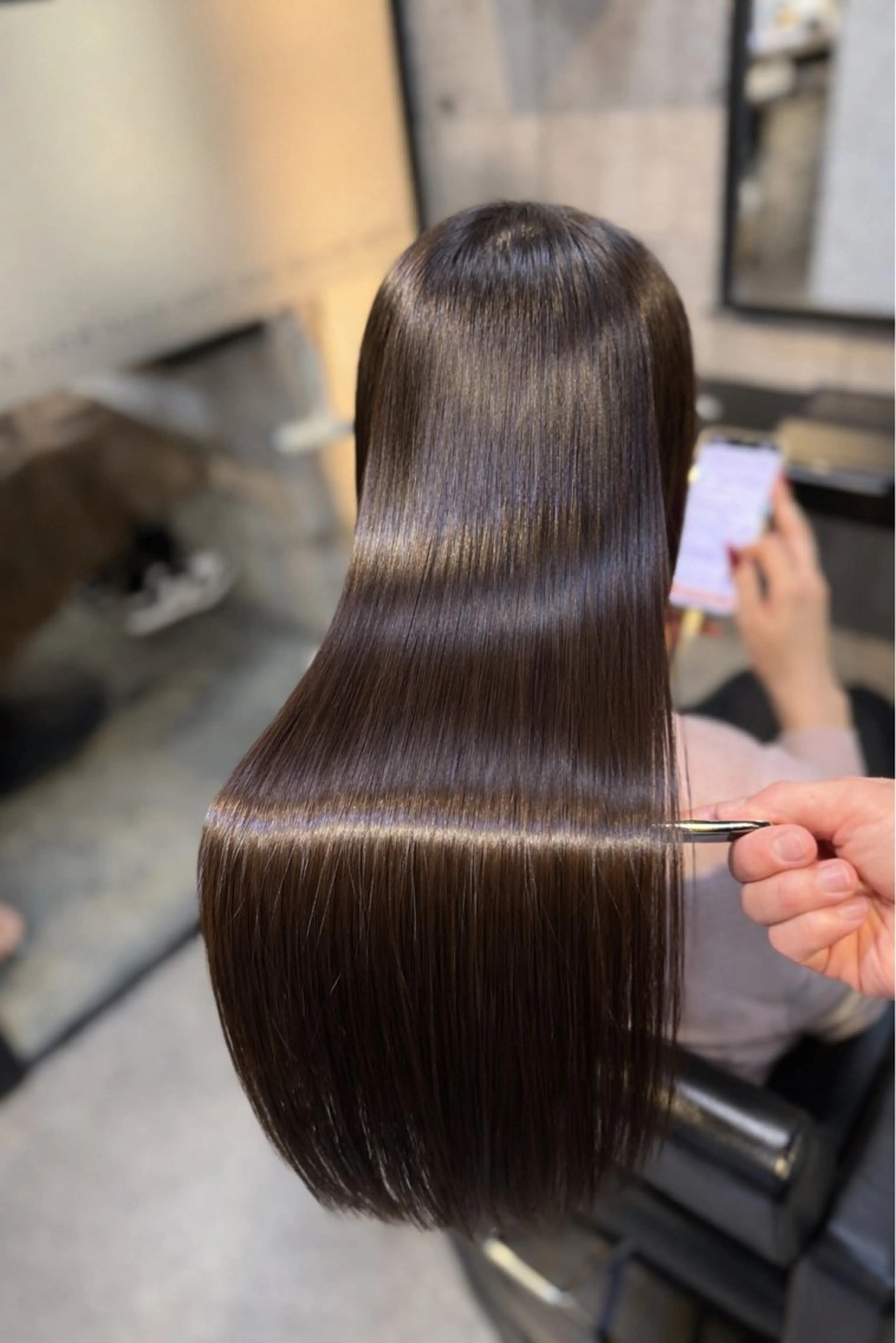 ロング カット 縮毛矯正 トリートメント 👑髪質改善カラー 中垣斗希のヘアスタイル