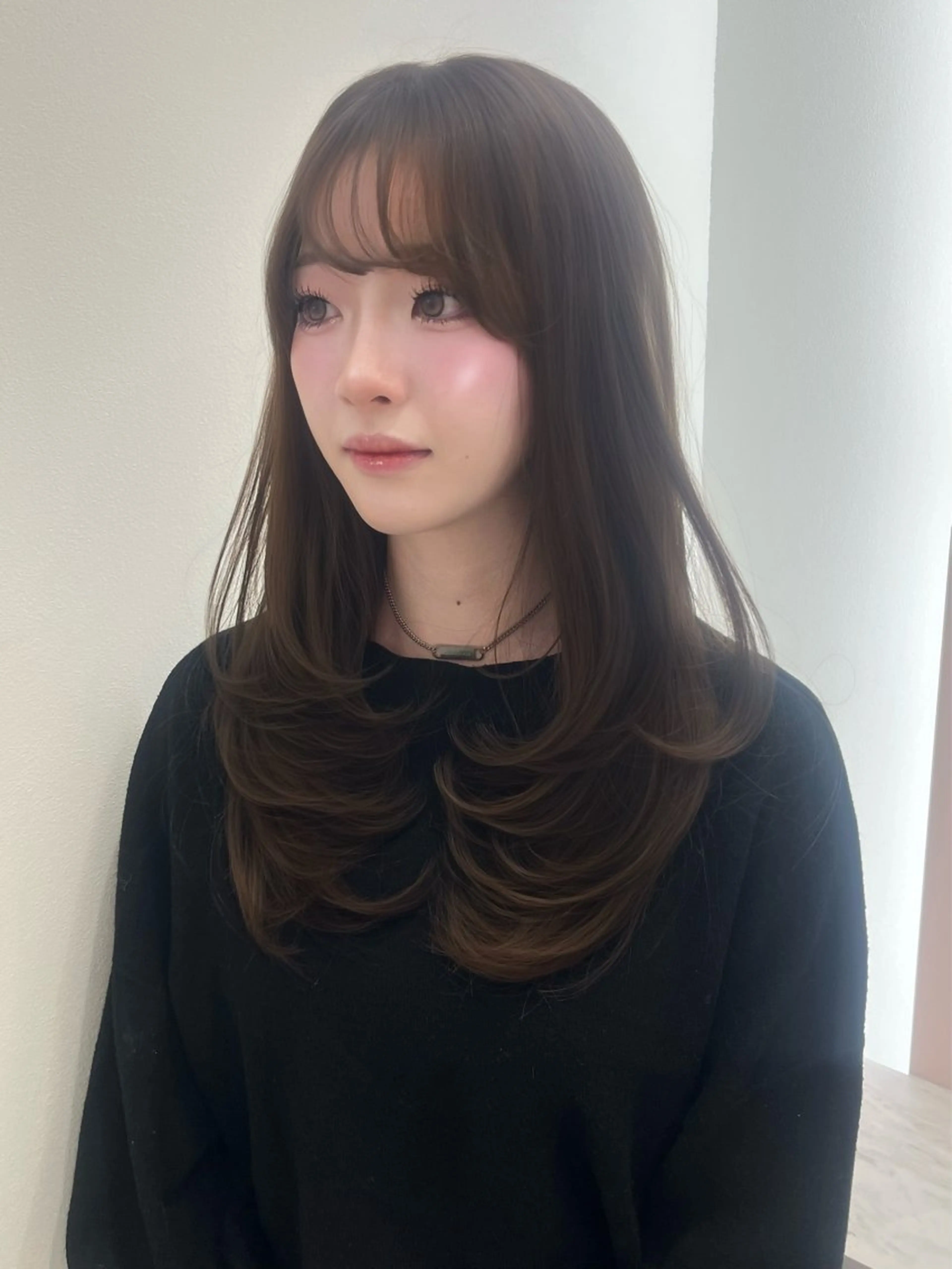 セミロング セミロングレイヤー 伸ばしかけ レイヤーカット 透明感カラー/京都 /Himari🩶のヘアスタイル