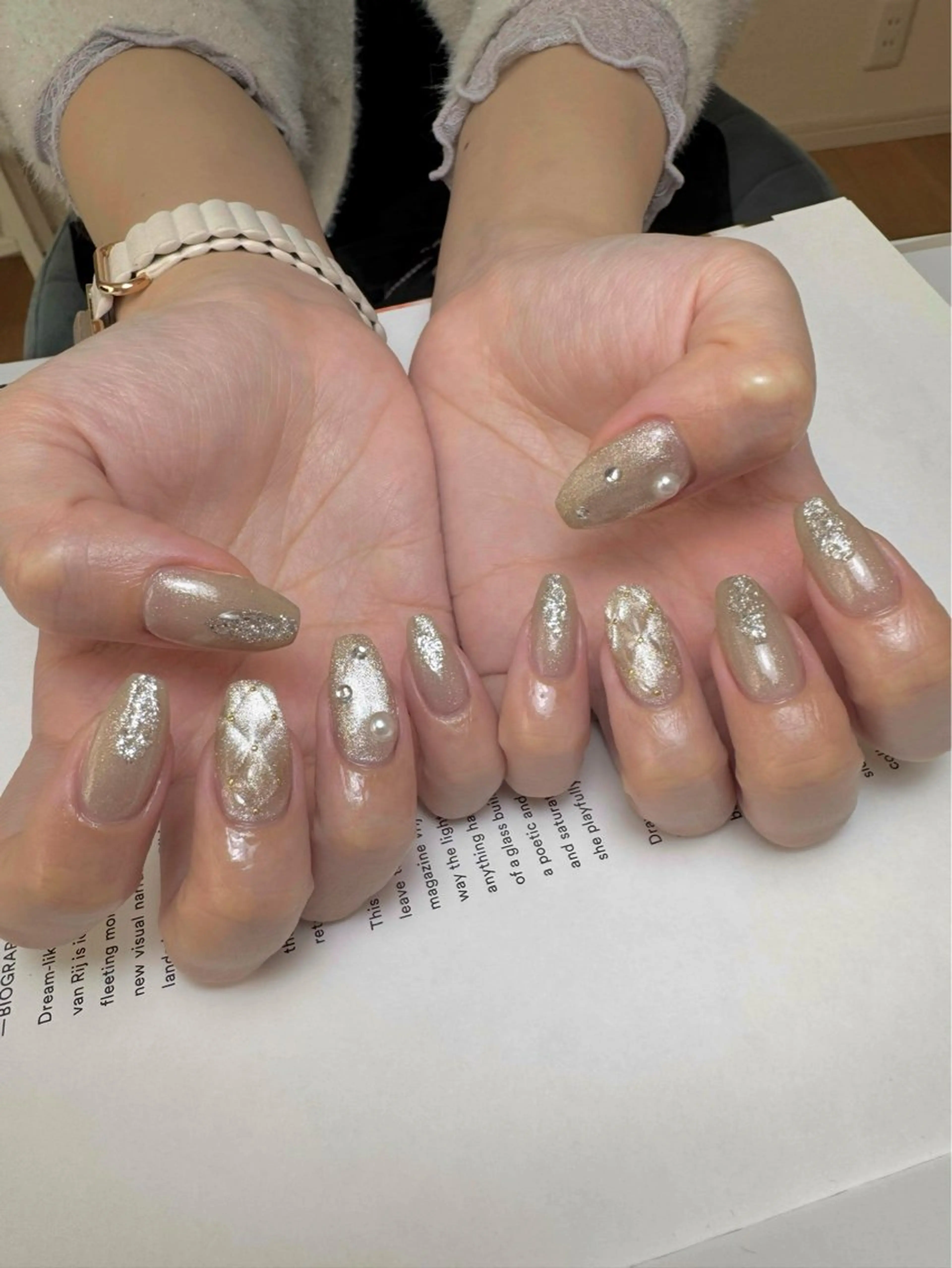 ネイル マグネットネイル ハンドネイル 白日-hakubi nail-のネイルデザイン