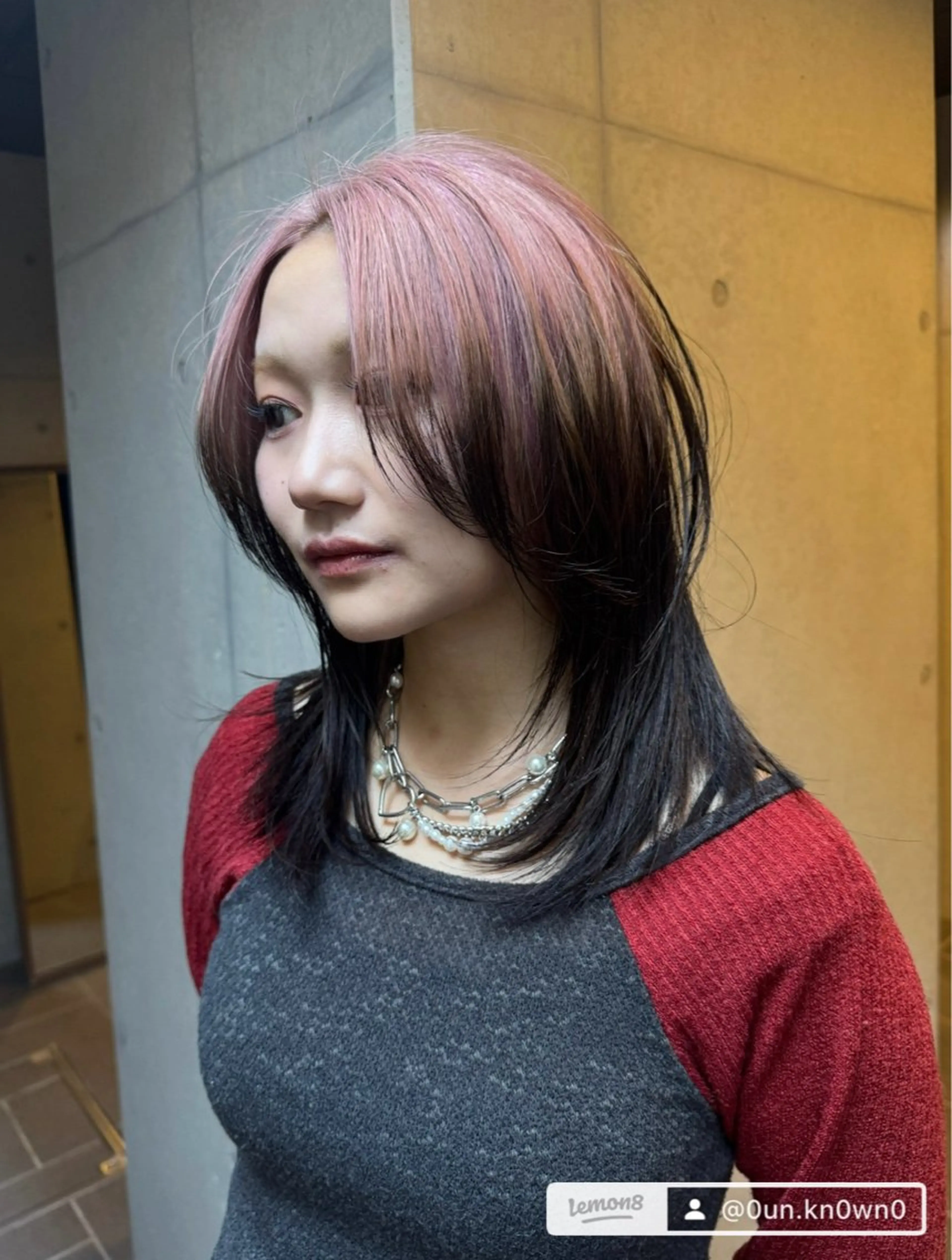 ロング カラー デザインカラー ハッシュカット 韓国風ヘア レイヤーカット カット ヘアカラー だいち/ブリーチ/ レイヤーカットのヘアスタイル